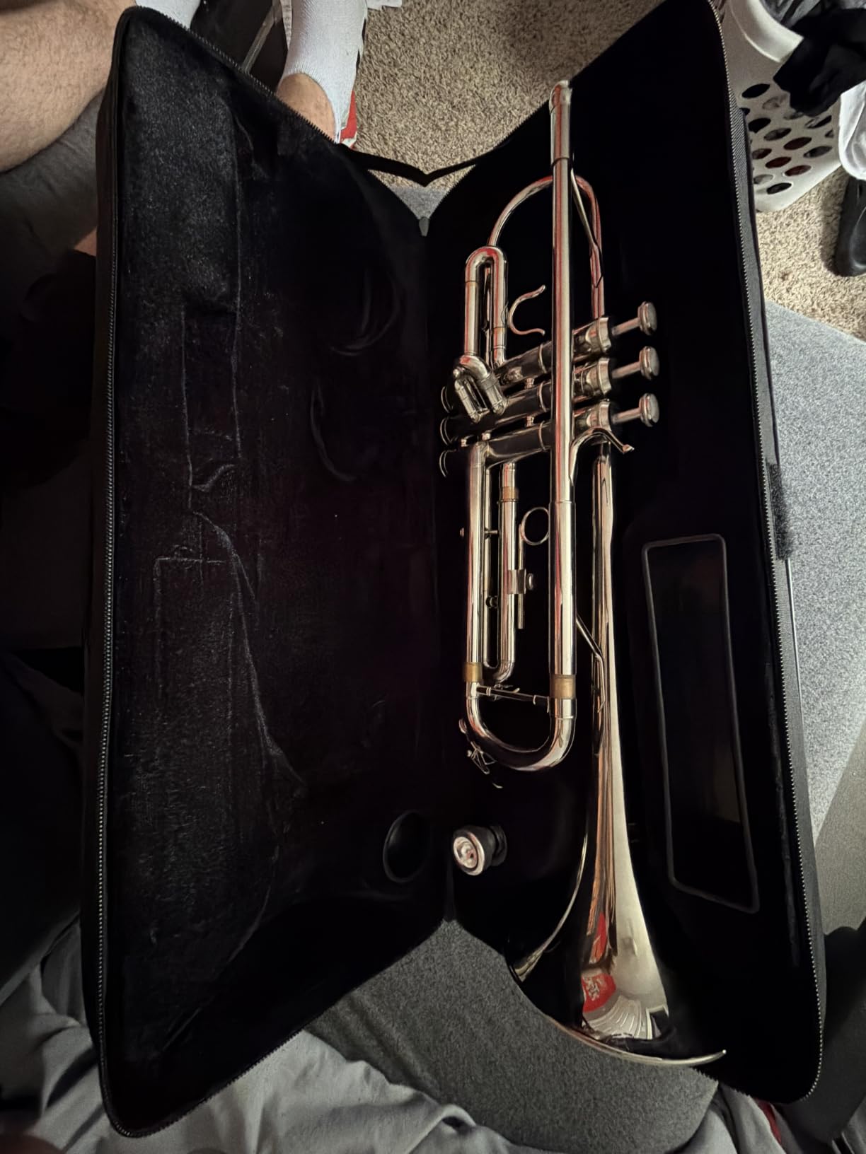 Eastar Bb Standard Trumpet Set for Beginner, Brass Student Trumpet Instrument with Hard Case, Cleaning Kit, 7C Mouthpiece and Gloves, ETR-380N, Silver customer photo 1