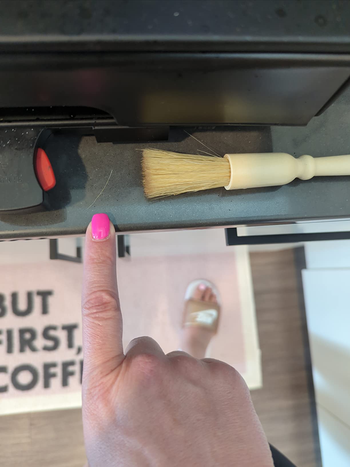 Coffee Grinder Cleaning Brush + Coffee Brush Wood Handle & Natural Bristles Pastry Brush customer photo 1