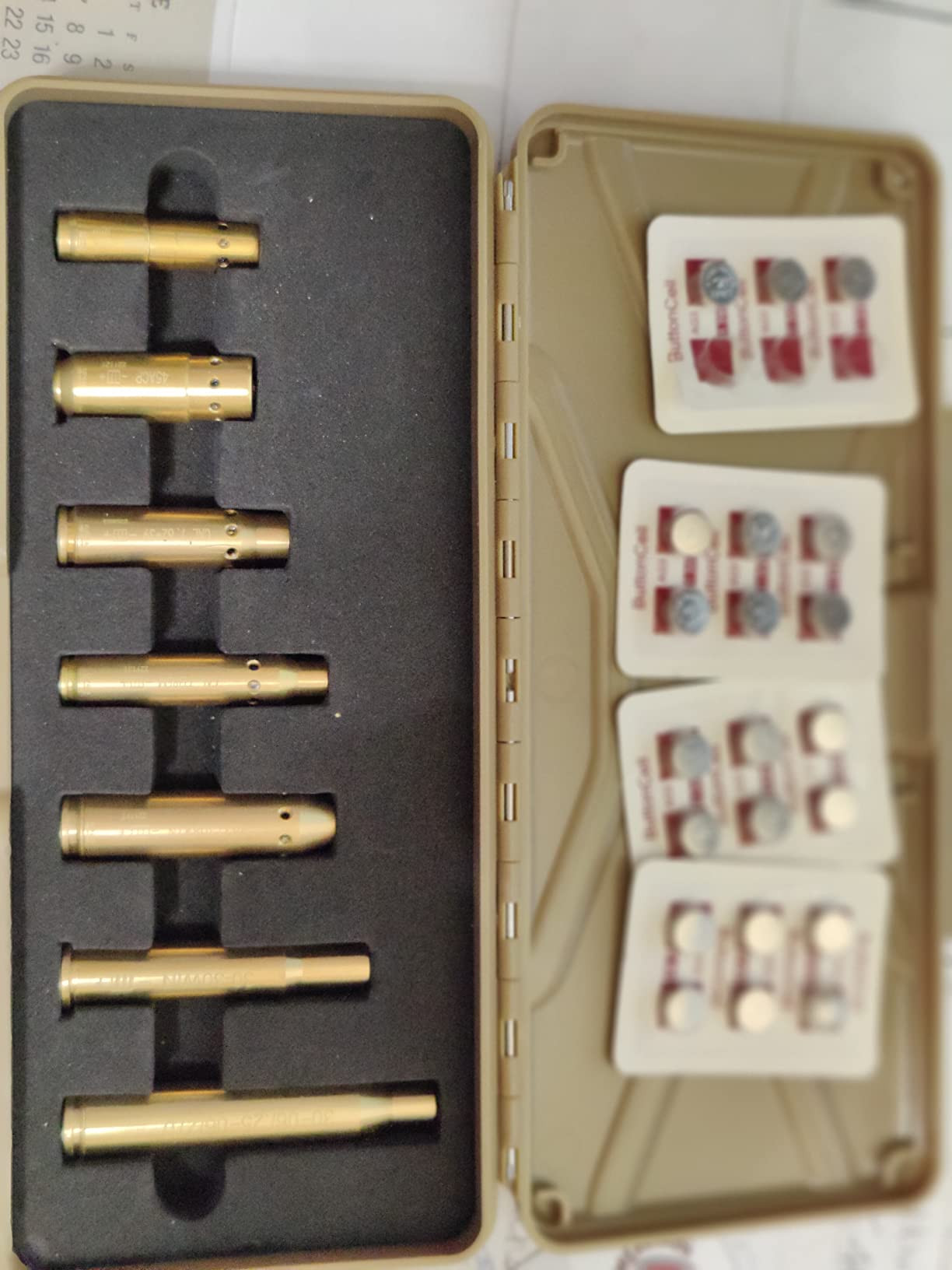 BoreSighter for 22LR/223/9MM/7.62X39MM/30-30/30-06/.25/270/243/308/7MM/45ACP Colt Caliber Rifle Scope Handgun Brass Red Dot Boresight Kit for Hunting with AG3 Batteries (Special, Bullet Type) customer photo 1