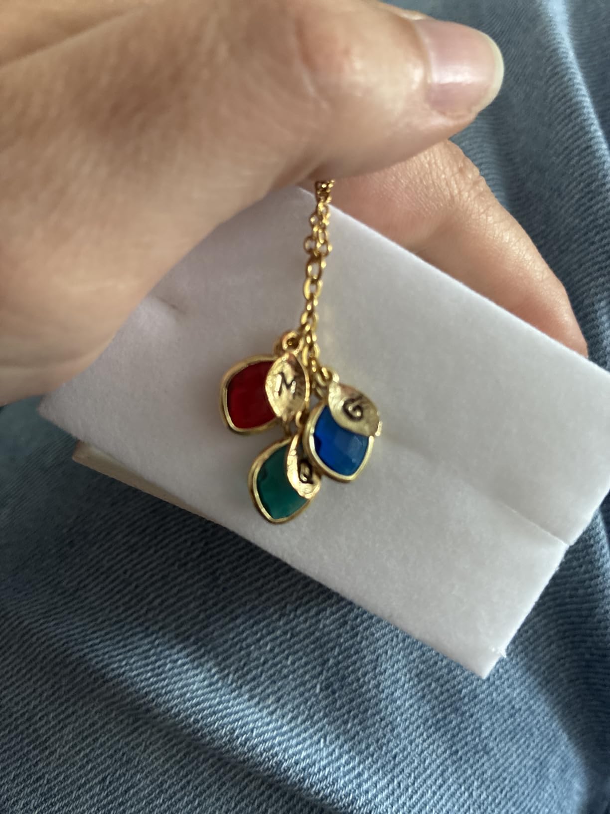 Birthstone Necklace for Women, Grandma Necklace with Birthstones, Initials customer photo 1