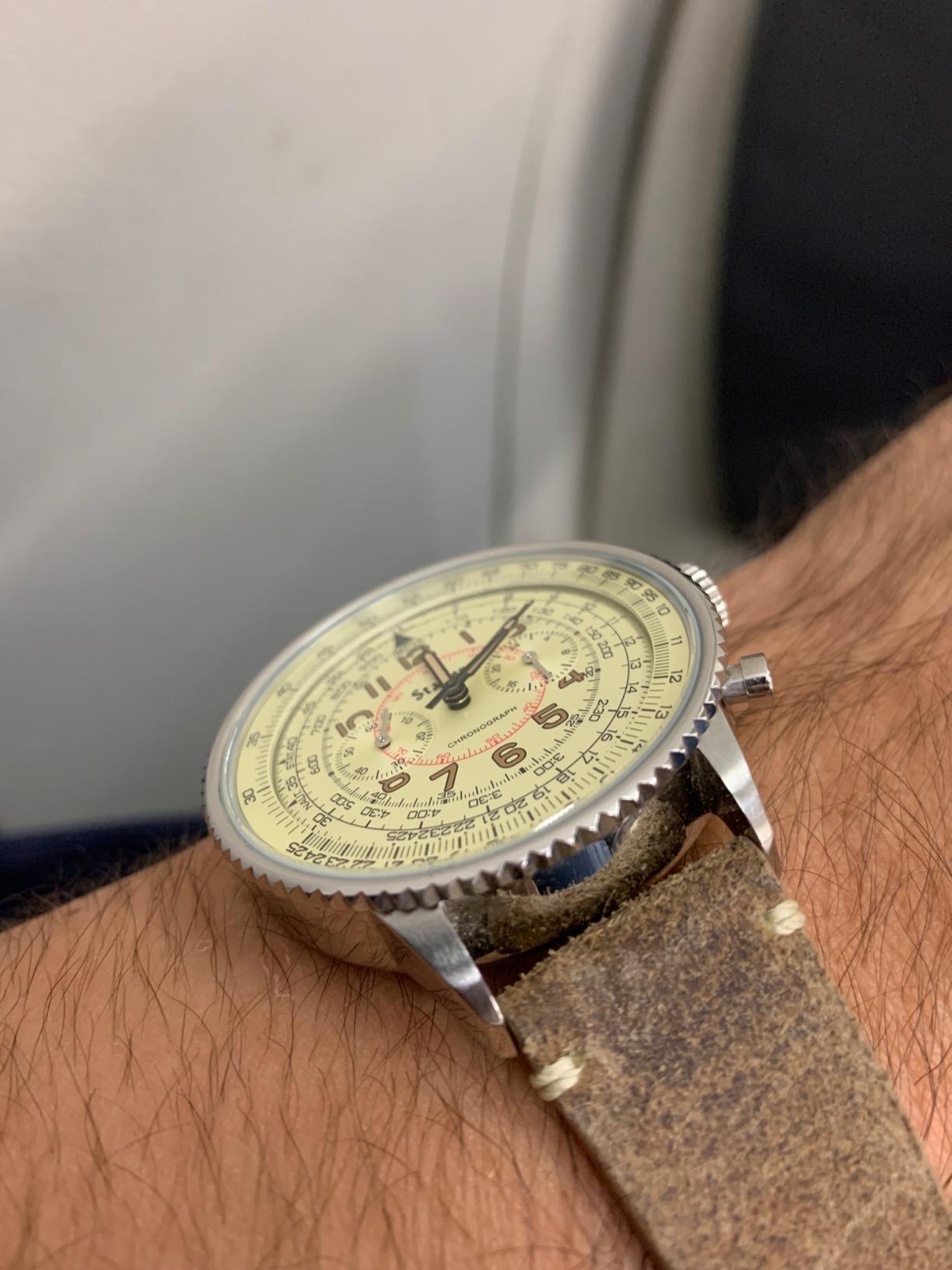 AVI-8 Co-Pilot Men's Chronograph Watch with Stainless Steel Case and Brown Leather Band customer photo 1