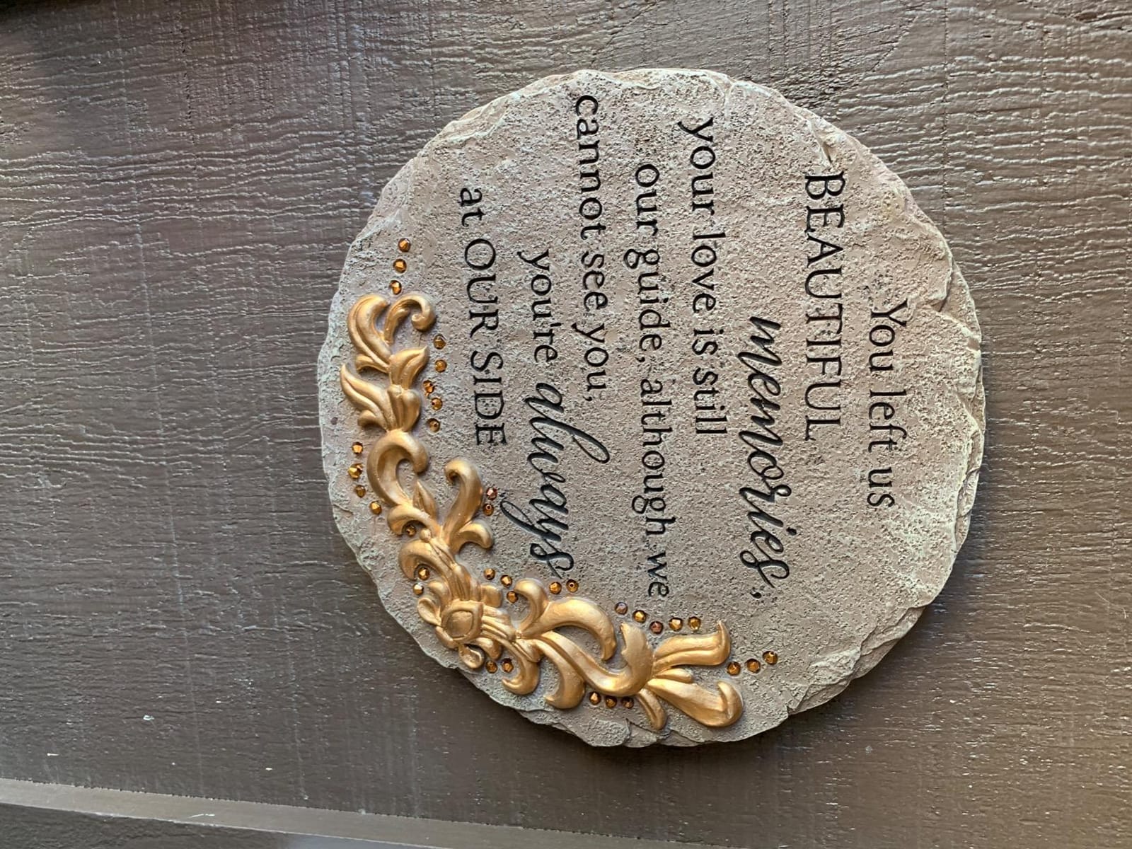 Carson Beautiful Memories Memorial Garden Stone – Decorative Bereavement Plaque with Heartfelt Sentiment, Indoor & Outdoor Resin Garden Stone, Sympathy & Remembrance Gift customer photo 1