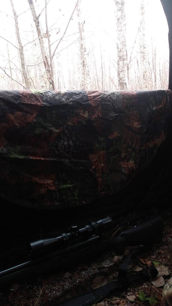GYMAX Hunting Blind, 3 Persons Pop Up Ground Blind with Hub System, Carry Bag for Deer & Turkey, Camo Hunting Tent with 360 Degree View See Through Portable Durable Deer Blind customer photo 2