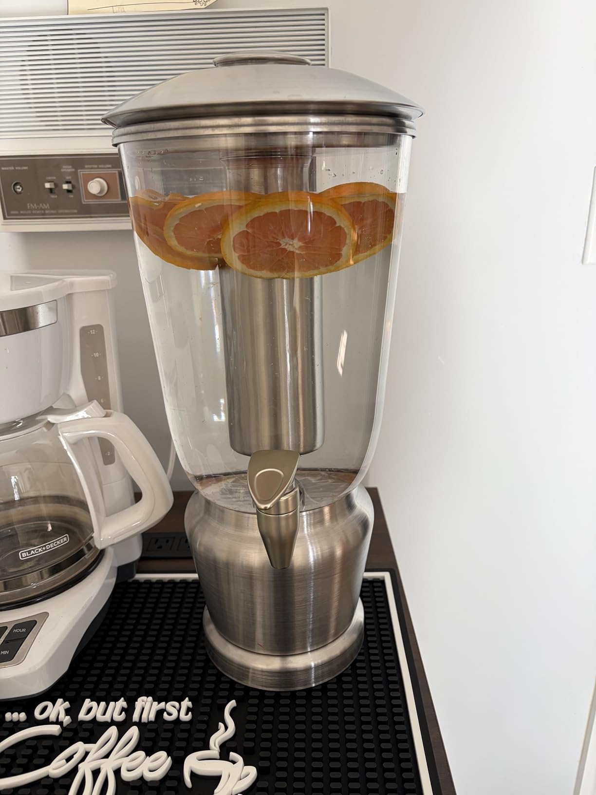 BirdRock Home 1.5 Gallon Stainless Steel Beverage Dispenser with Ice Container, Stand & Spigot - Round - BPA Free Clear Tritan Plastic customer photo 2