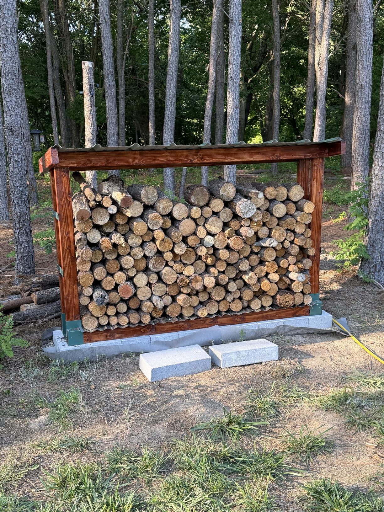 MOFEEZ Outdoor Firewood Log Storage Rack Bracket Kit, Fireplace Wood Storage Holder-Adjustable to Any Length customer photo 2