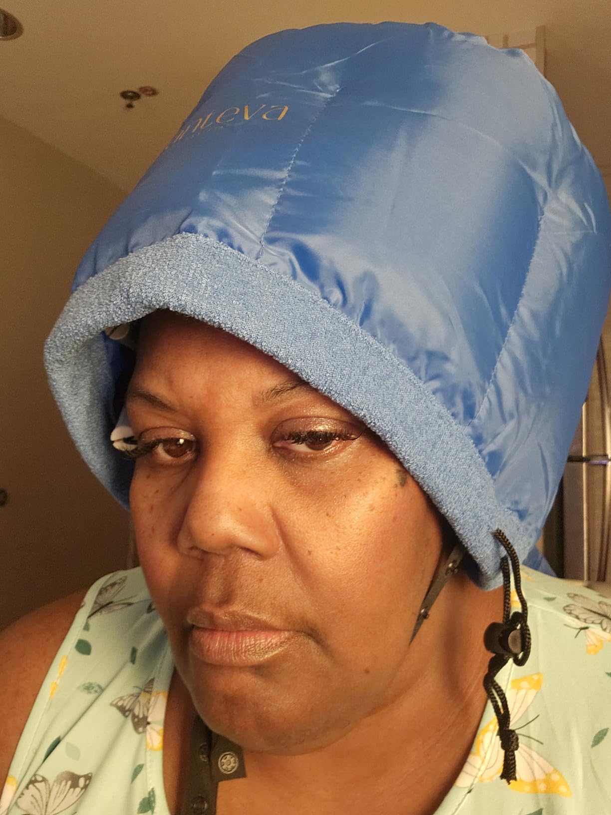 Hooded Hair Dryer Attachment w/A Headband Integrated That Reduces Heat Around Ears & Neck - Hair Dryer Hooded Diffuser Cap for Curly, Speeds Up Drying Time, Deep Conditioning At Home - Portable, Large customer photo 2
