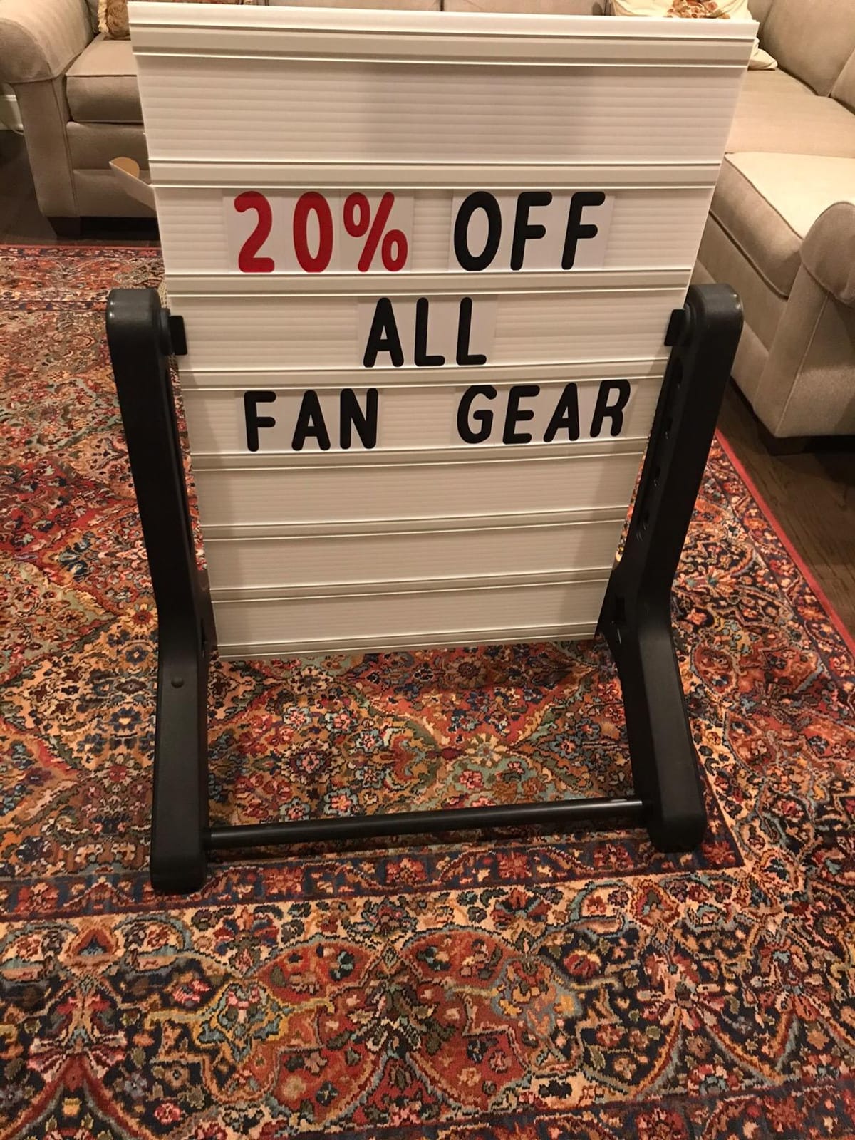 Swinging Changeable Message Sidewalk Sign: 24 x 36 Sign with 792 Pre-Cut Double Sided Letters and Storage Box. Includes Black Board & Letter Board (Black Color Legs) customer photo 2