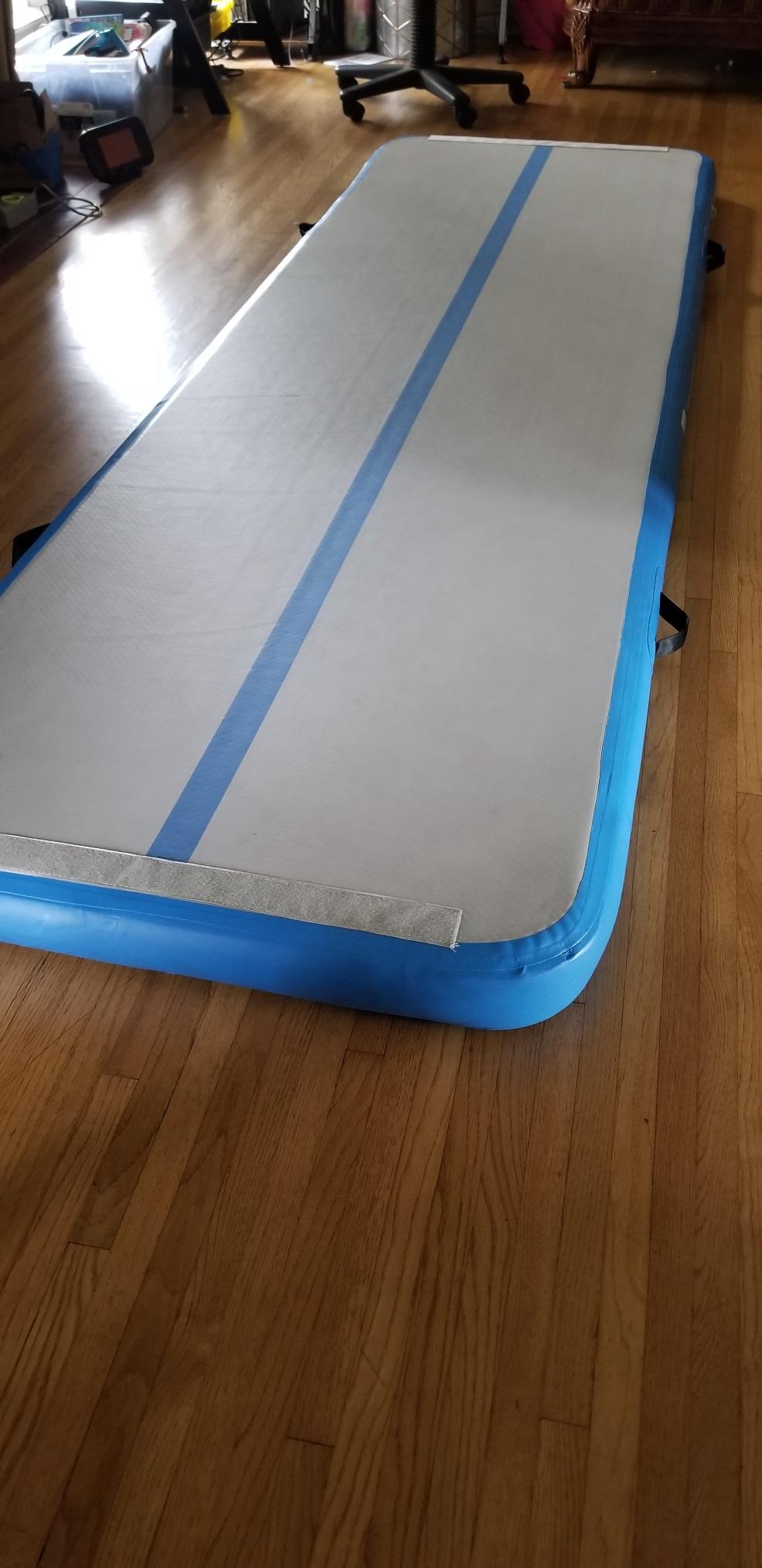 AKSPORT Gymnastics Air Mat Tumble Track Tumbling Mat Inflatable Floor Mats with Air Pump for Home Use/Tumble/Gym/Training/Cheerleading/Parkour/Beach/Park/Water customer photo 2