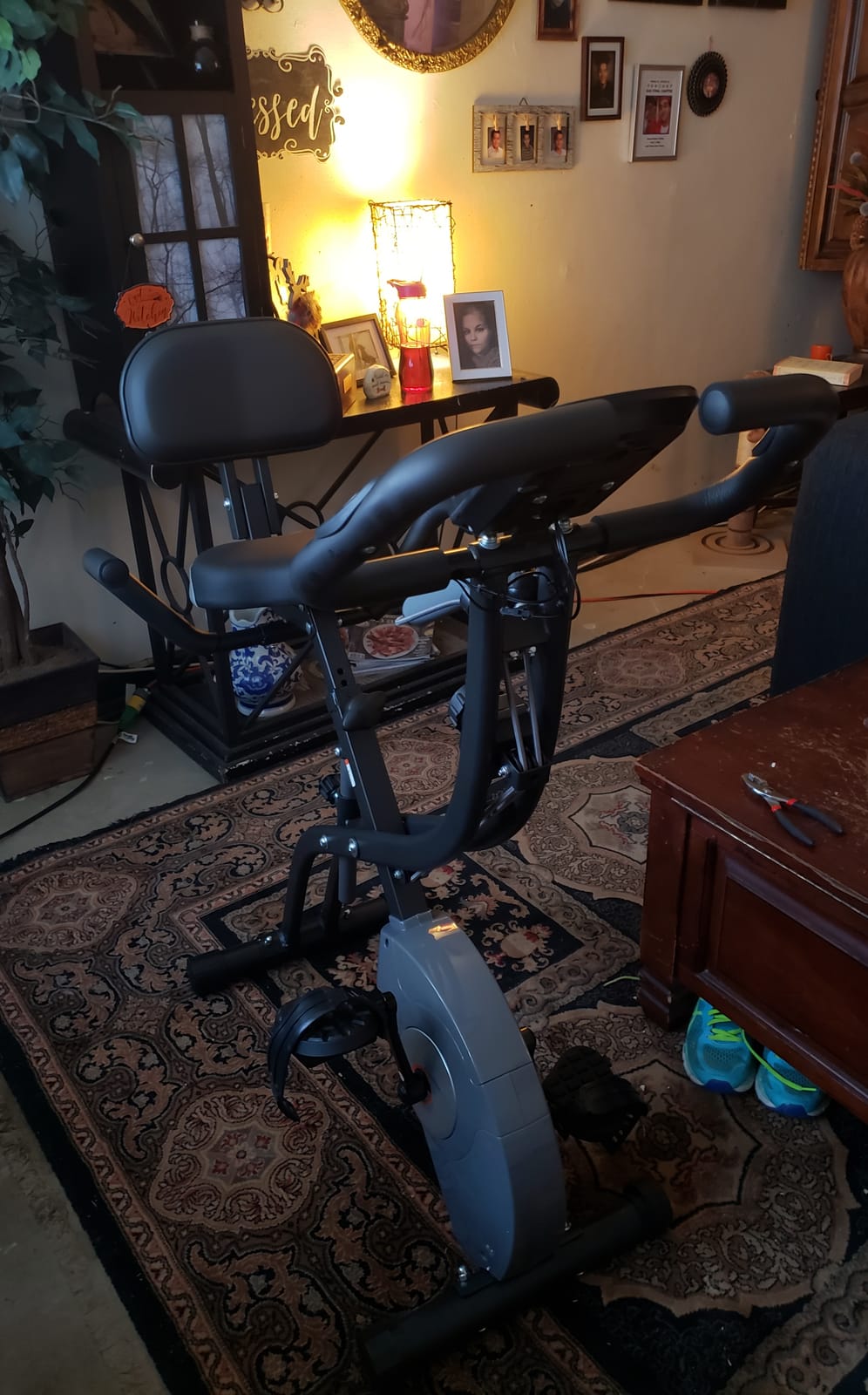 ATIVAFIT 5-in-1 Foldable Exercise Bike for Home, Upright & Recumbent Indoor Bike with 8-Level Magnetic Resistance, Resistance Bands, Quiet Cardio, Adjustable Seat customer photo 1