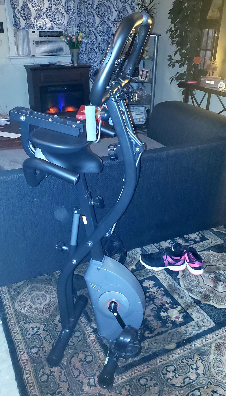 ATIVAFIT 5-in-1 Foldable Exercise Bike for Home, Upright & Recumbent Indoor Bike with 8-Level Magnetic Resistance, Resistance Bands, Quiet Cardio, Adjustable Seat customer photo 2