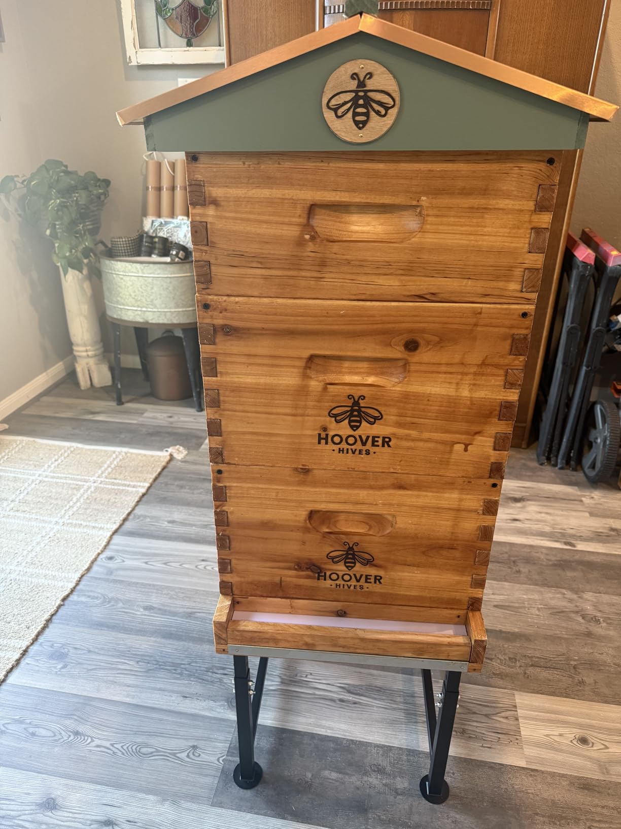 The Original Beeswax Coated Beehive Kit - 2 Deep & 1 Medium Boxes with 10 Wooden Frames & Heavy Wax Coated Foundations customer photo 2