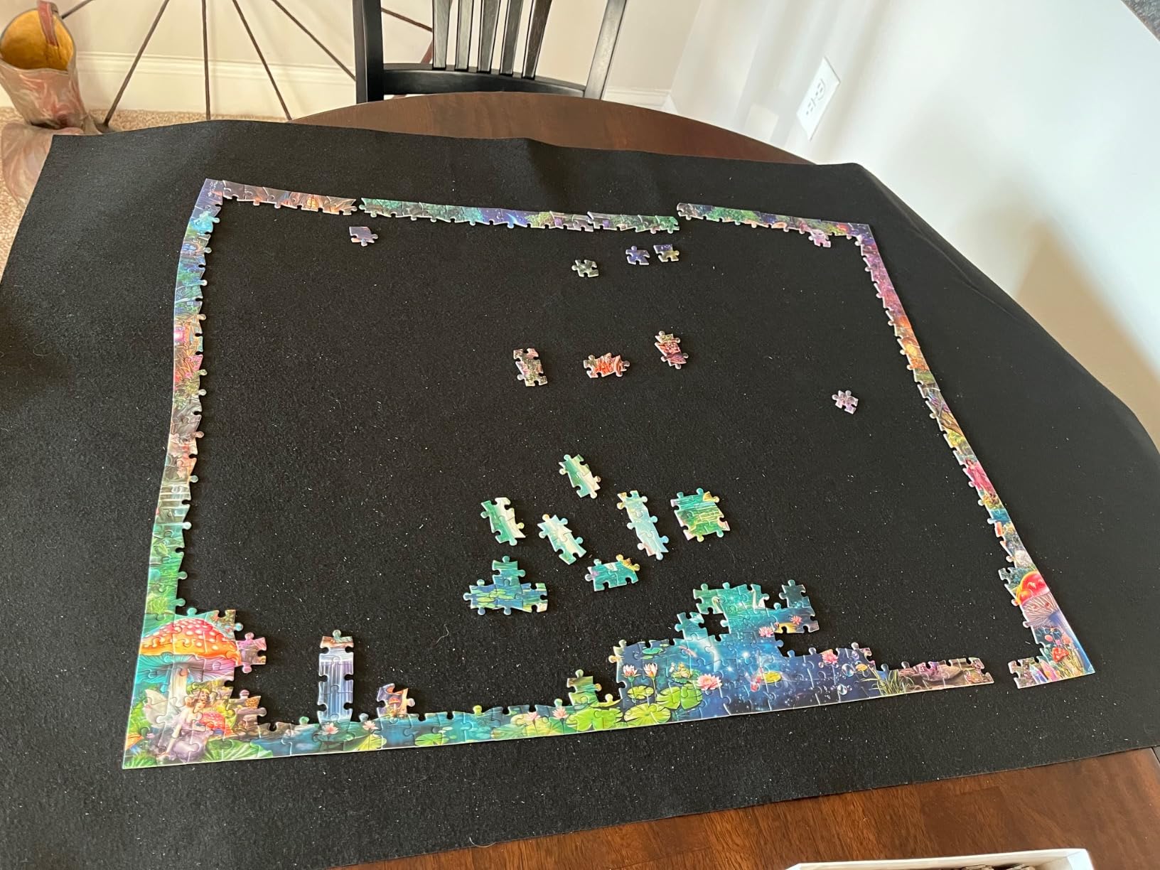 Becko US Puzzle Mat Roll Up with Drawstring Storage Bag, Felt Rollup Mat for Easy Transport & Storage, Portable Puzzle Board for Jigsaw Puzzles Up to 1500 Pieces customer photo 2