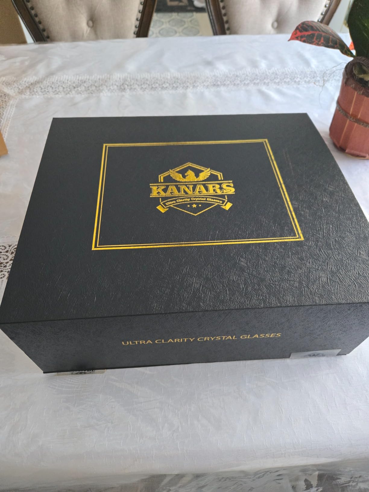 KANARS Whiskey Decanter And Glasses Set in Unique Gift Box - Original Crystal Liquor Decanter Set For Bourbon, Scotch, Vodka, Rum or Whisky, 5-Piece, Gifts for Men Dad customer photo 2