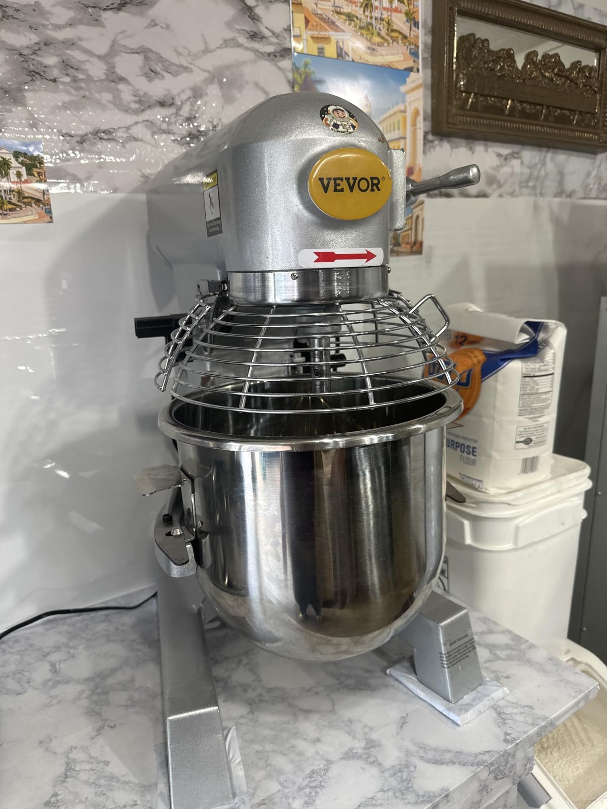 Happybuy 20Qt Commercial Food Mixer with Timing Function， Commercial Mixer 1100W Stainless Steel Bowl Heavy Duty Electric Food Mixer Commercial with 3 Speeds Adjustable, Perfect for Bakery Pizzeria customer photo 1