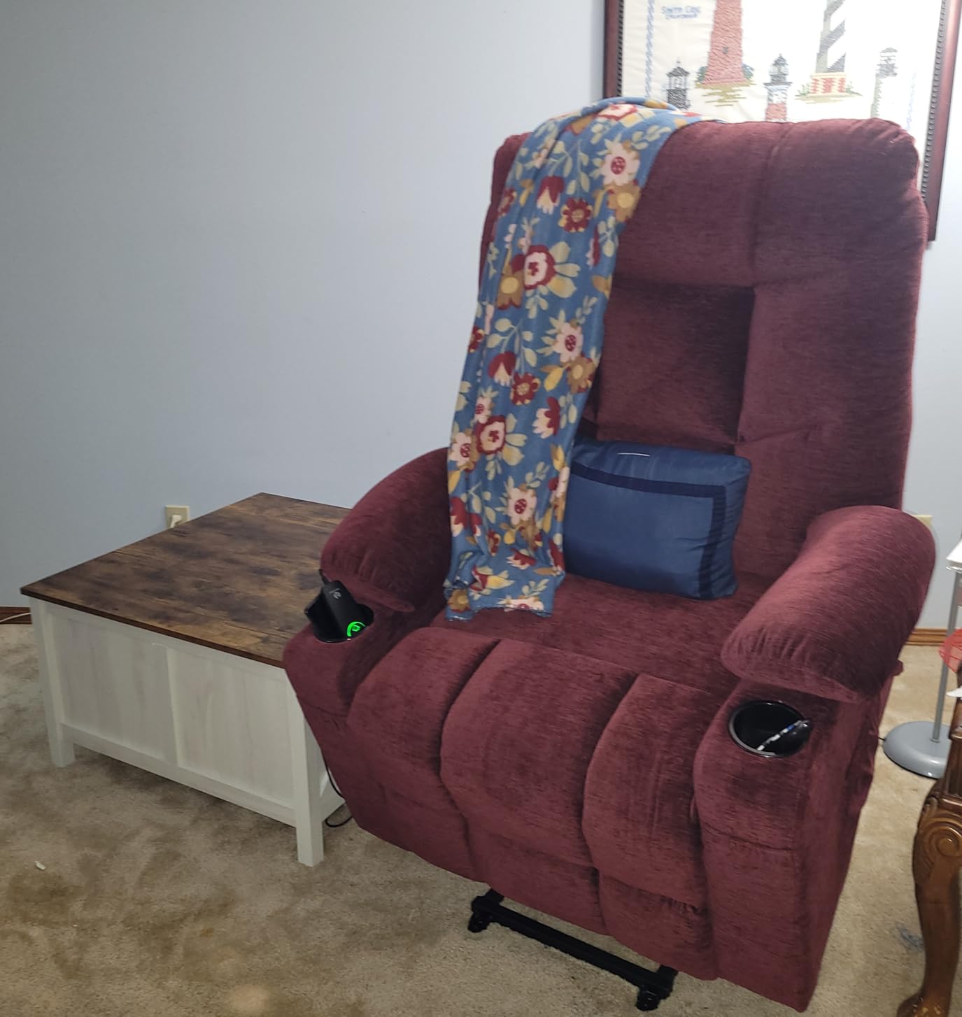 MCombo Power Lift Recliner Chair for Elderly, Fabric 7287 (Brown, Medium) | Assist with Standing, 140° Recline, 4.7