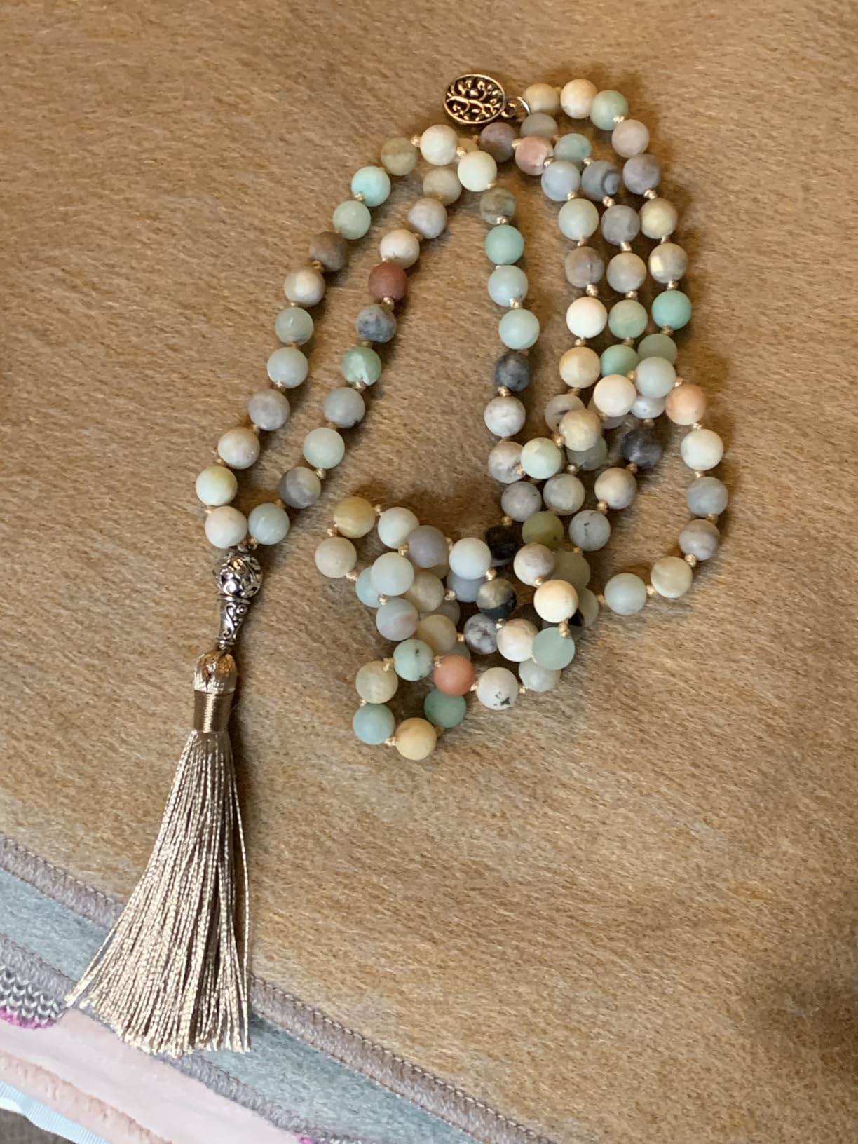 108 Mala Beads Semi-Precious Gem Stones Meditation Necklace customer photo 2