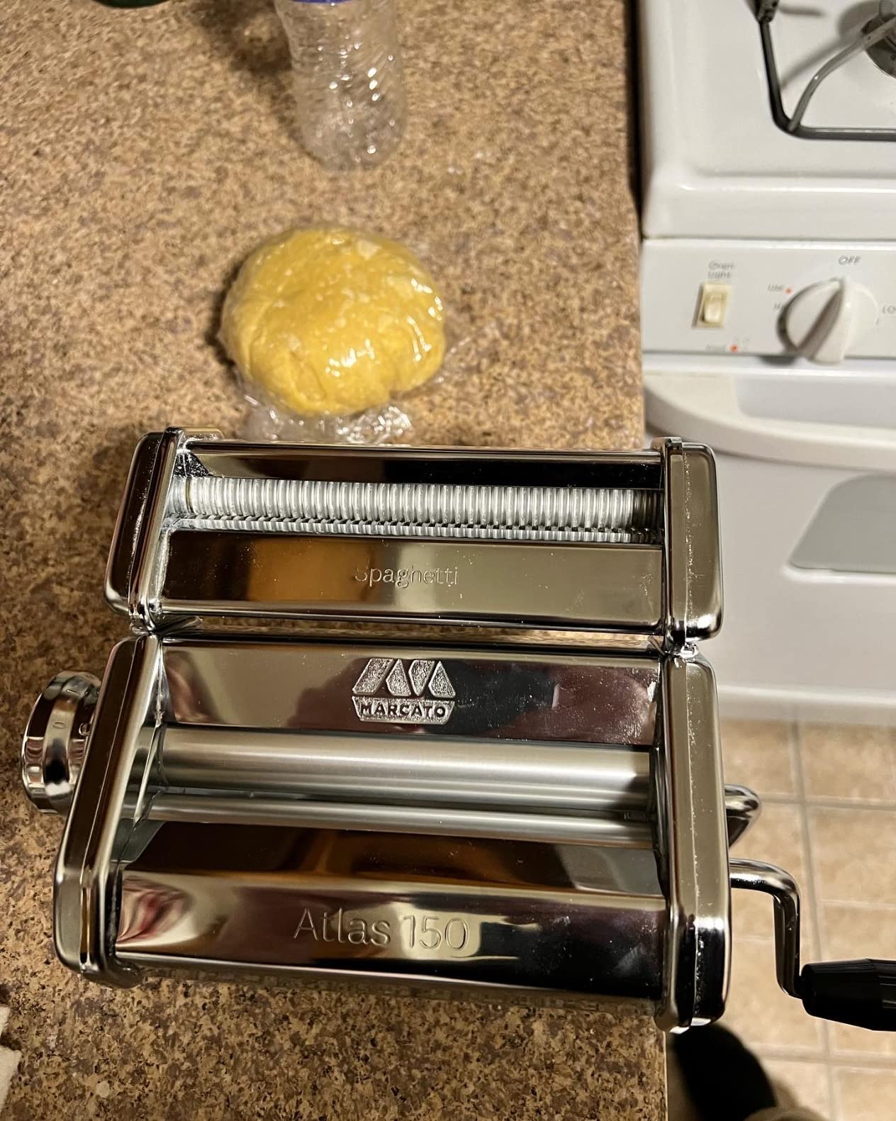 MARCATO Made in Italy Atlasmotor 110V Electric Pasta Machine, Chrome Steel. Set includes Atlas 150, handcrank, clamp, Pastadrive motor, and instruction manual customer photo 2
