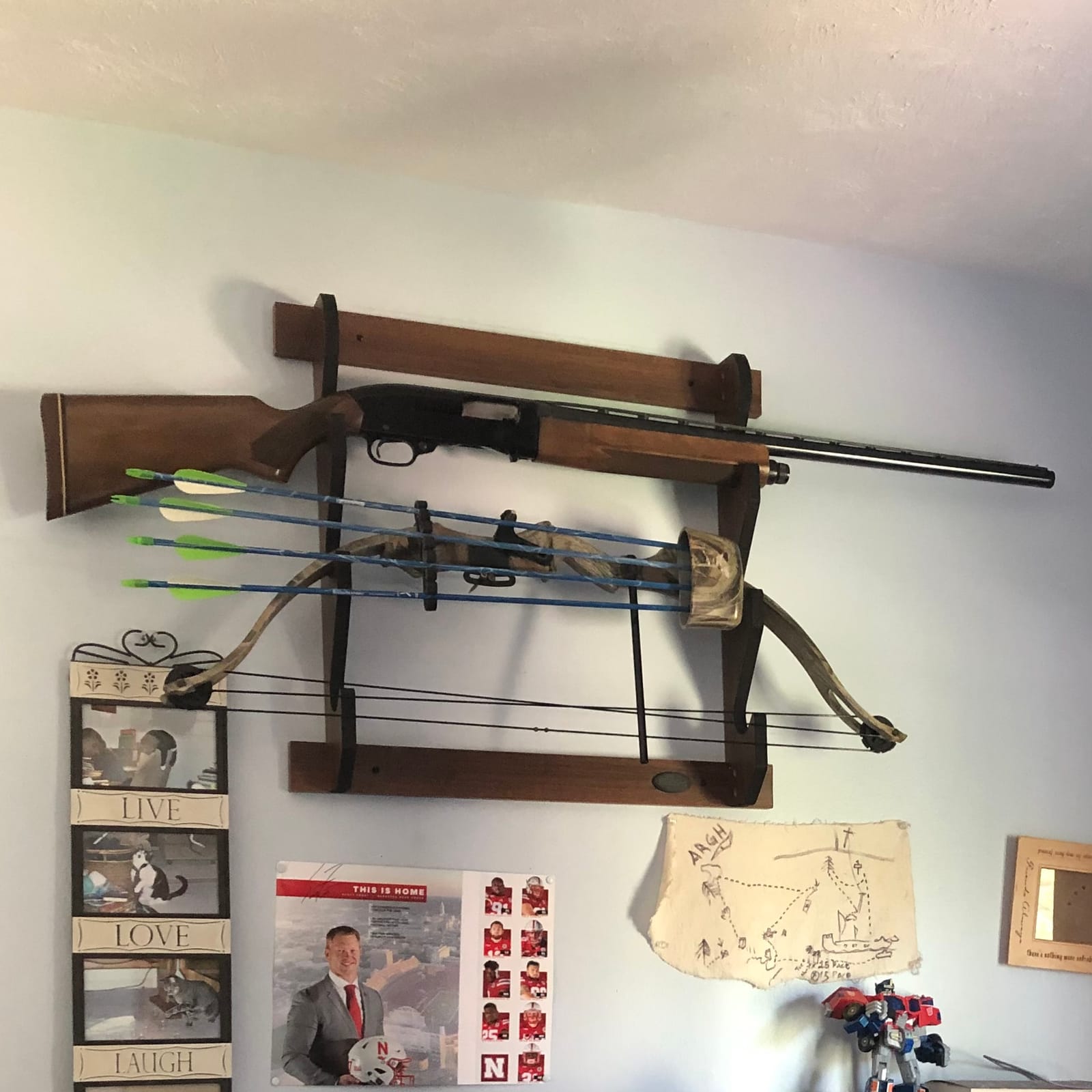 Rush Creek Creations | Indoor Gun Rack for up to 3 Rifles or Shotguns, Premium Wood Construction with Scratch-Resistant Finish Gun Storage for Firearms customer photo 1