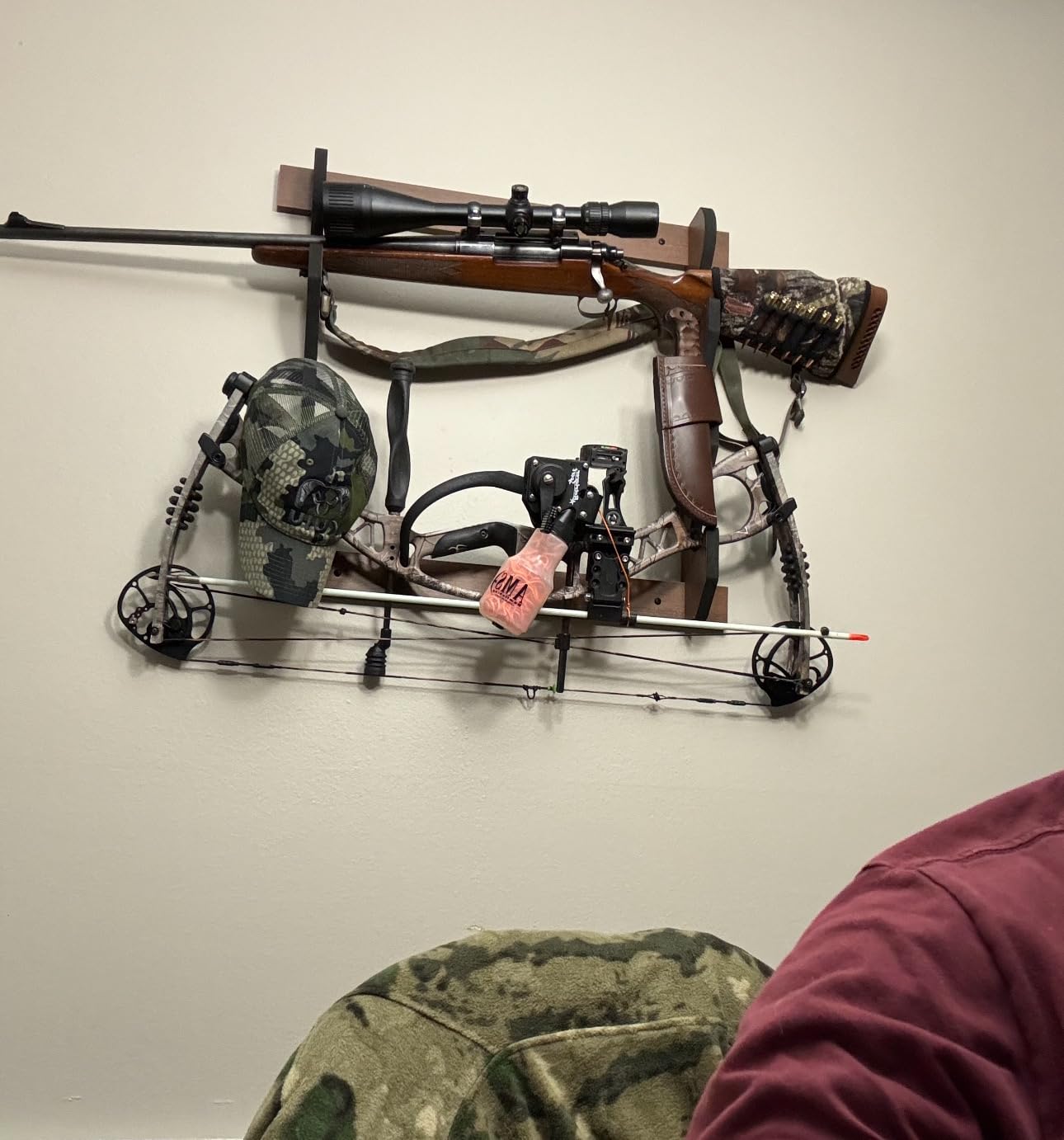Rush Creek Creations | Indoor Gun Rack for up to 3 Rifles or Shotguns, Premium Wood Construction with Scratch-Resistant Finish Gun Storage for Firearms customer photo 2