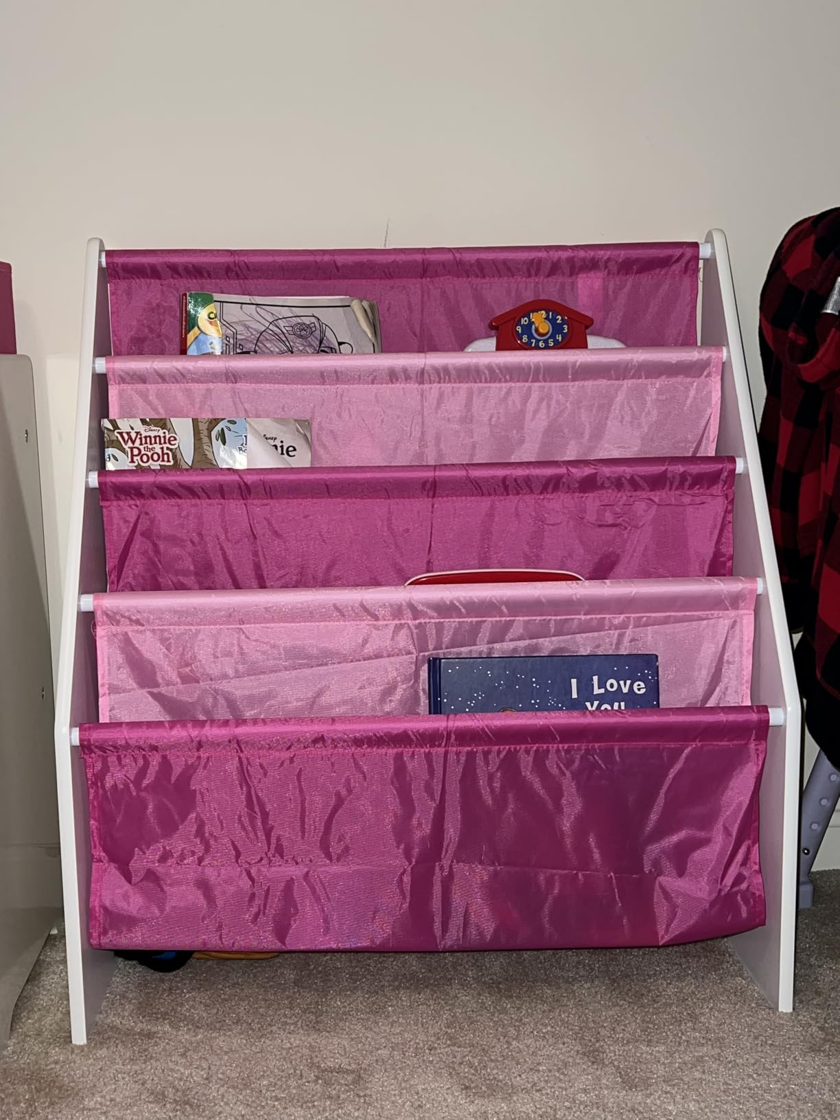 Delta Children Sling Book Rack Bookshelf for Kids - Easy-to-Reach Storage for Books, Magazines or Coloring Books - Ideal for Playrooms & Homeschooling, Grey/Blue customer photo 2