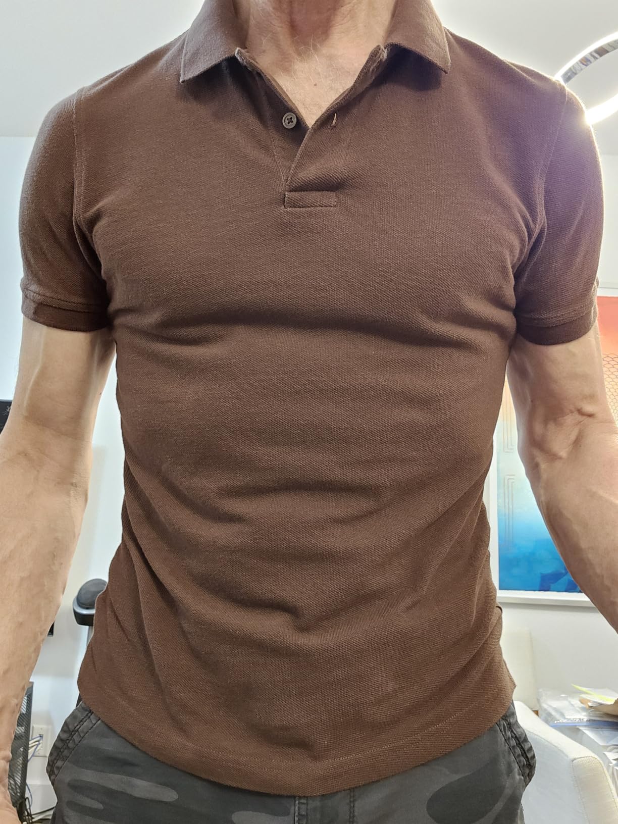 Amazon Essentials Men's Slim-Fit Short-Sleeve Cotton Pique Polo Shirt customer photo 2