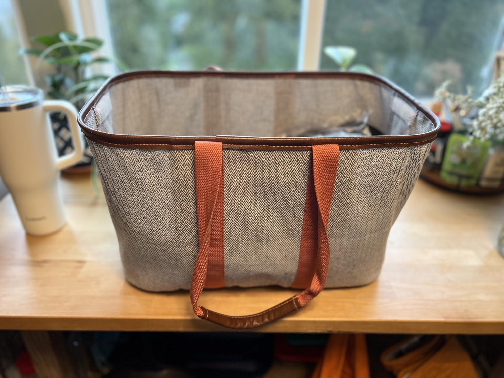 CleverMade Collapsible Tote LUXE, 30L Structured Tote Bag with Handles | Pack It All Without the Floppy-Bag Fight | Steel Rim Stays Open, Soft Grips Carry 30 lb, and Tote Folds to 1.5 Inches customer photo 2