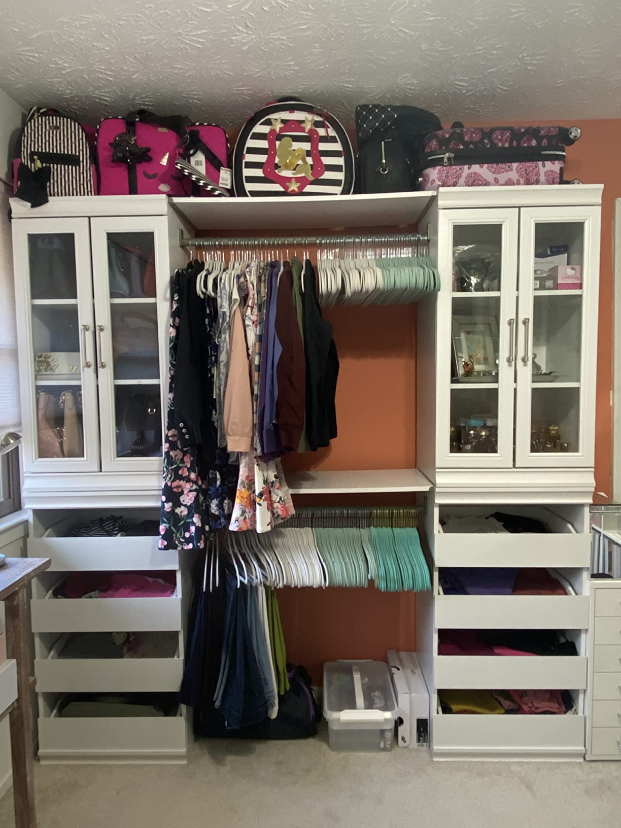 ClosetMaid Modular Storage Pair Set, 2 Glass Pane Doors, Wood Closet Organizer Shaker Style, Add On Accessory for Shelf Units, White customer photo 1