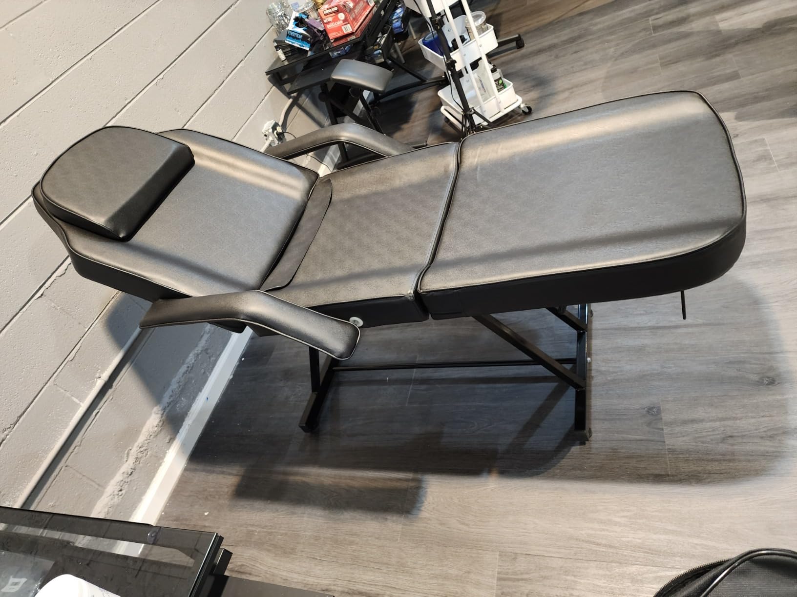 Tattoo Chair with Stool Message Bed Spa Salon Table Facial Chair for Client Esthetician Max Weight Capacity 330lbs Black customer photo 2