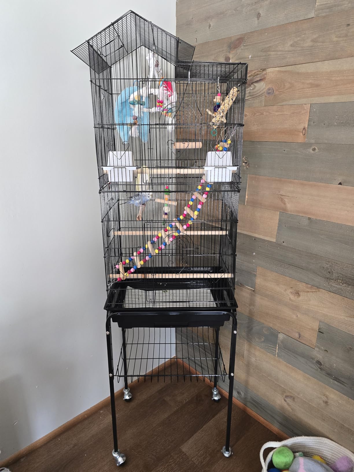 Yaheetech Bird Cage 64'' Medium Small Parrot Parakeet Bird Cages with Detachable Rolling Stand for Parrot Lovebirds Finches Parakeets Budgie Parrotlet Conures, Pet Flight Birdcage customer photo 2