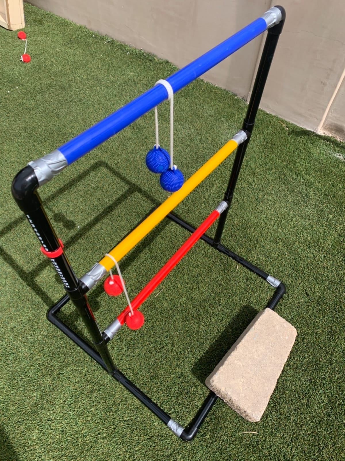Ladder Toss Outdoor Game Set - Win SPORTS Indoor Ladder Ball Toss Game with 6 Weighted Bolos, Carrying Case and Sand Weighted PVC Piping, Games for Adults, Kids, Family customer photo 1