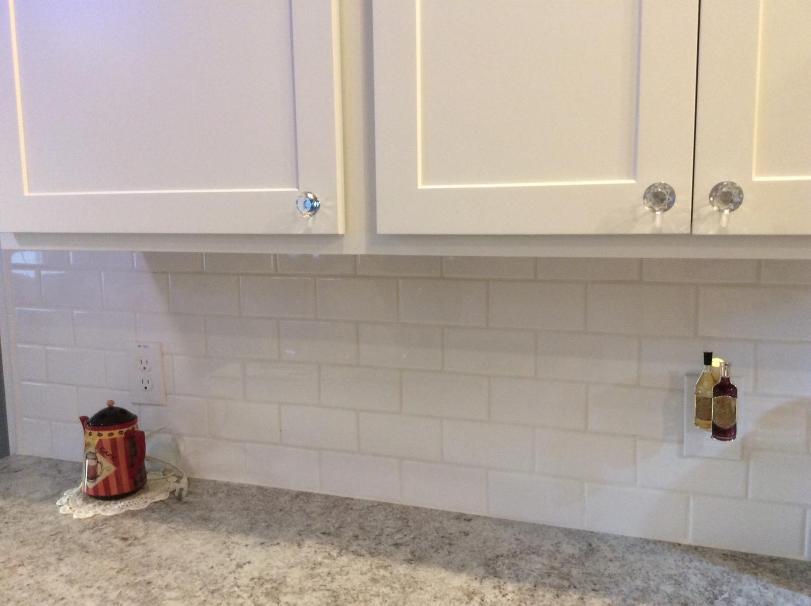 White Glossy Ceramic Subway Tile 3x6 Wall Backsplash Made in USA (Full Box 100 Pieces) customer photo 1