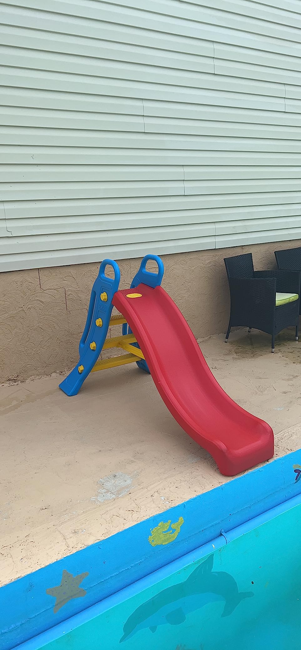 DOLU Big Water Slide - Colorful Plastic Outdoor Water Slide, Attach to Garden Hose for Water Feature, Indoor Use Too, Kids and Toddlers Ages 2 and up customer photo 2