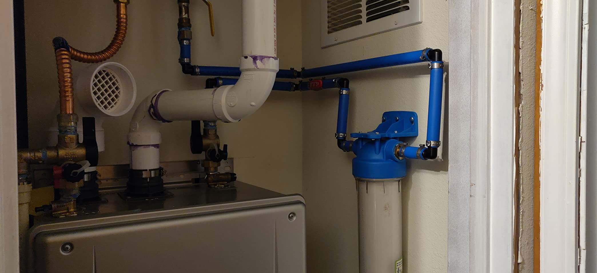 Tankless Water Heater Filter, KleenWater KW2520SCALEX-3 Tankless Hot Water Filter System, Polyphosphate Filter for Scale Prevention customer photo 1