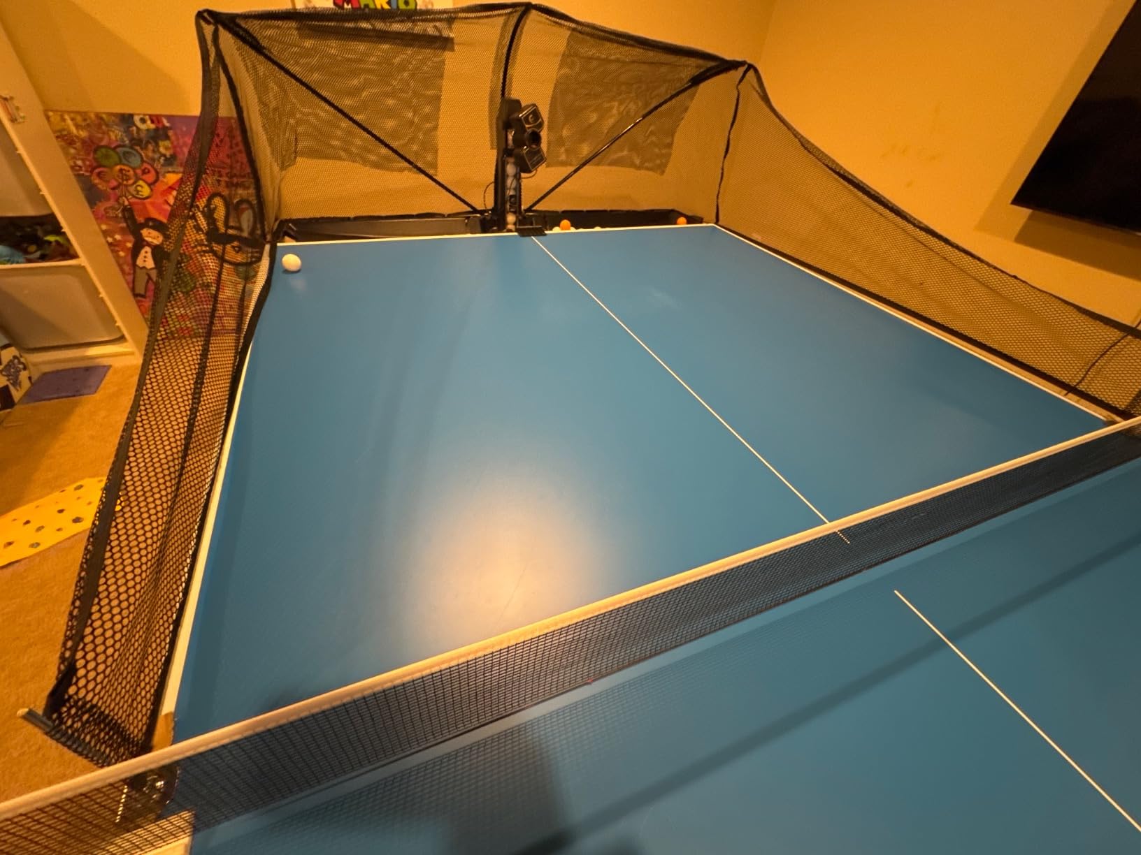 S201 Table Tennis Robot with Machine Recycling net and 200 Balls customer photo 1