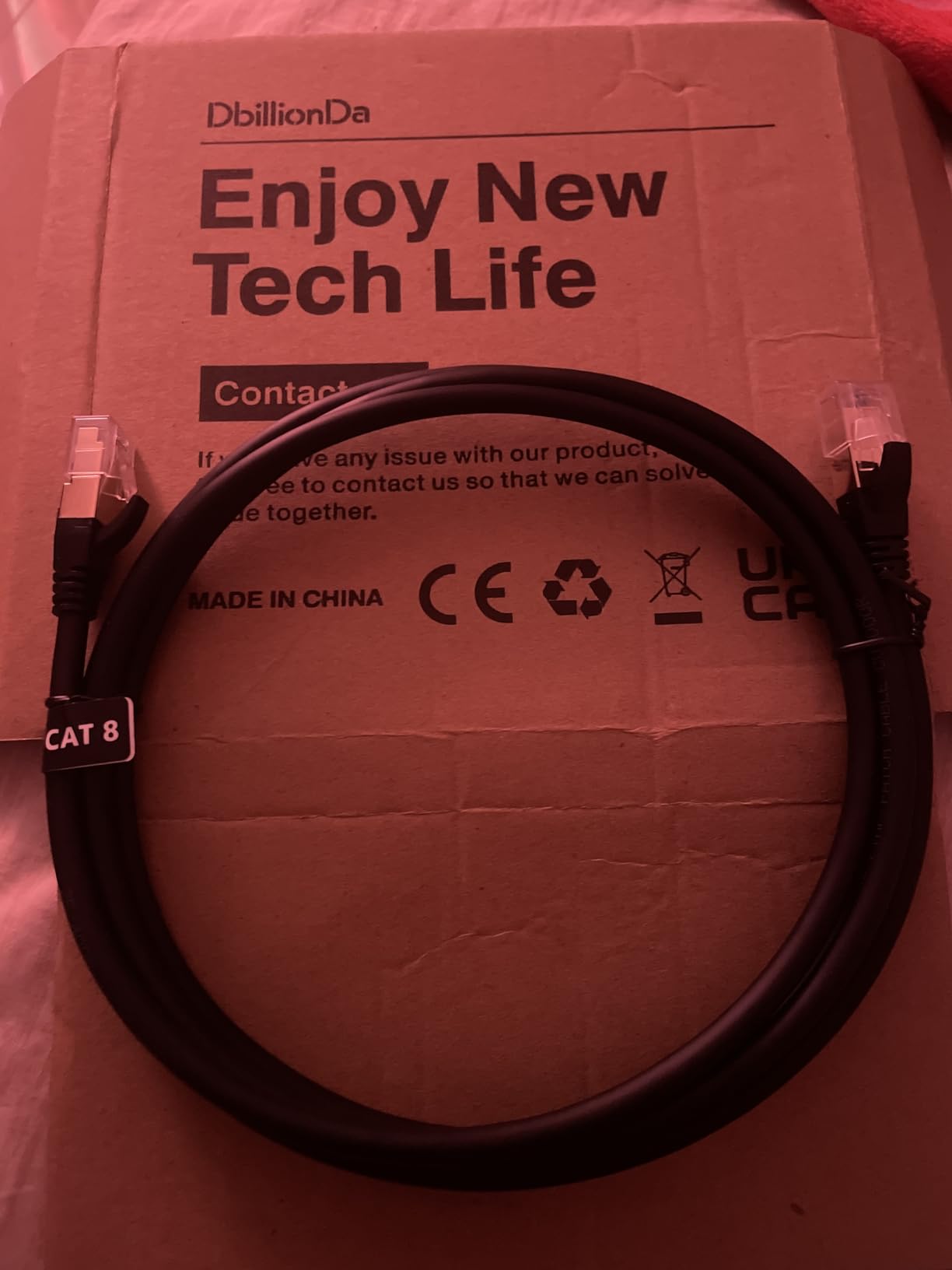 DbillionDa Cat 8 Ethernet Cable, 6FT 40Gbps 2000MHz RJ45 LAN Cable, Heavy Duty Internet Cable for Router, Modem, Switch, PS5, Xbox customer photo 2
