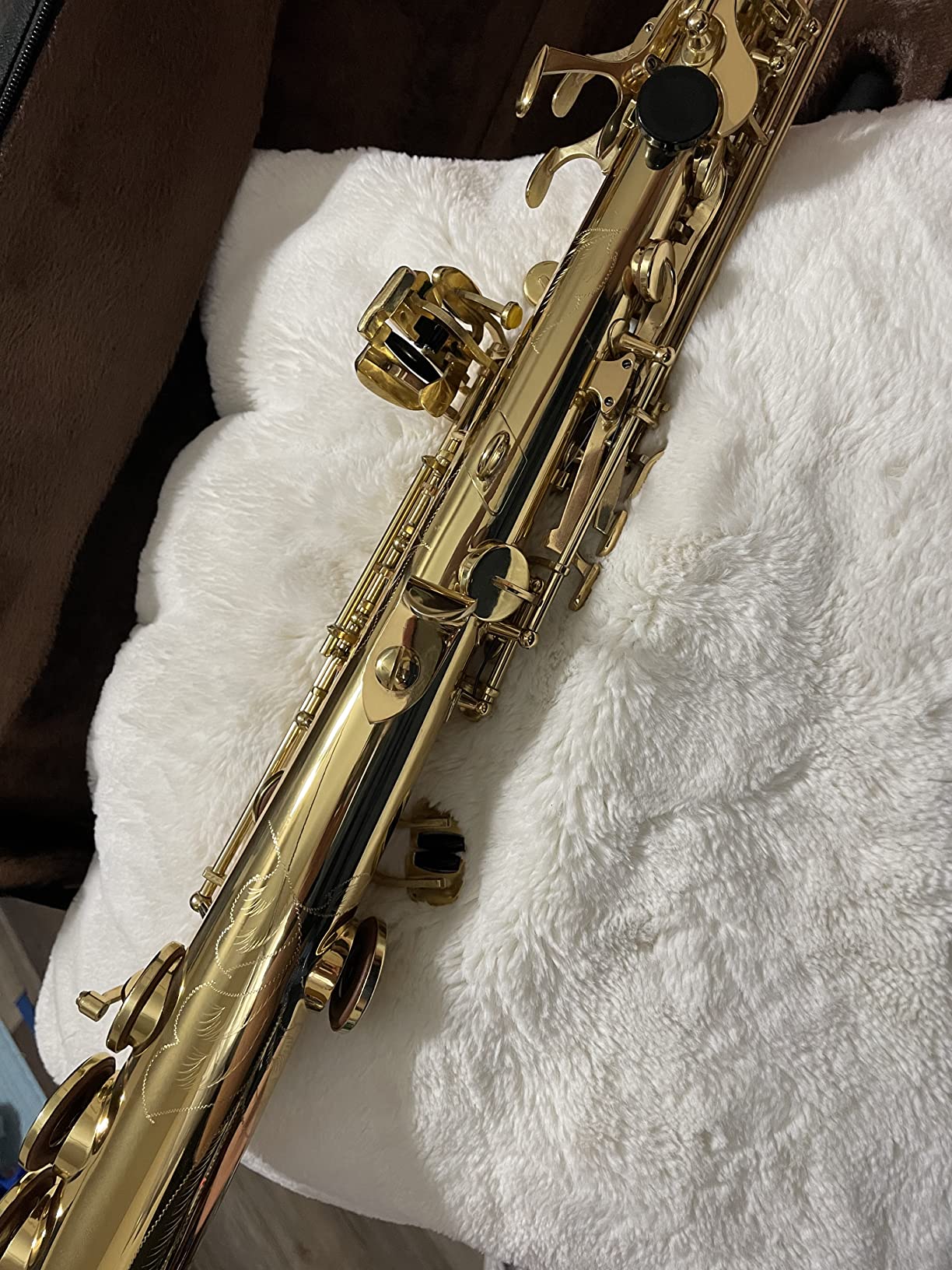 EASTROCK Bb Straight Soprano Saxophone Golden for Beginners Students | Soprano Sax Kit-Carrying Case, Mouthpiece, Reeds, Cushion Pads, Cleaning Kit, Gloves, Neck Strap customer photo 1