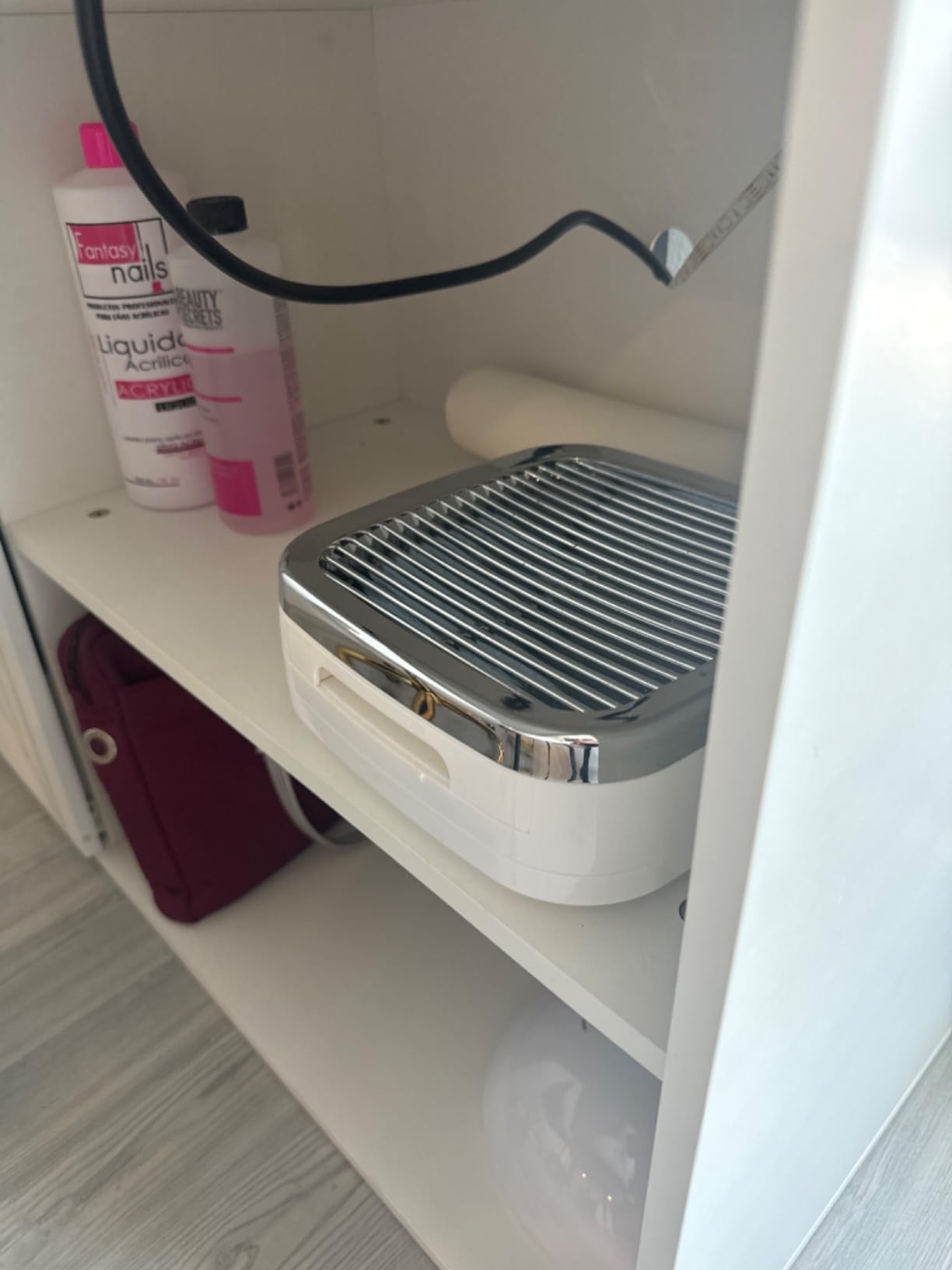 Makartt Nail Dust Collector Plug-in: 60W Dual Turbine Dust Extractor | with 5200RPM Adjustable Suction, Reusable Filter Nail Vacuum for Acrylic Gel Dip Powder, Salon Home Use, Sylvie customer photo 2