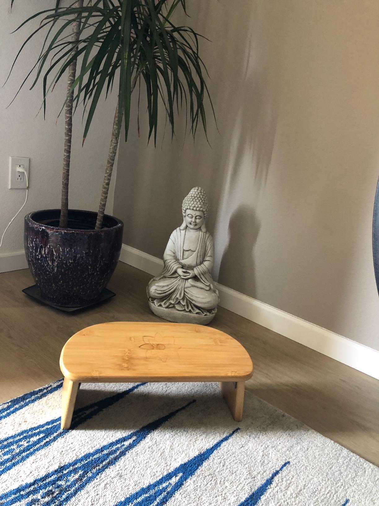 Mindful Modern Folding Meditation Bench - Bamboo Kneeling Stool with Locking Magnetic Hinges customer photo 2