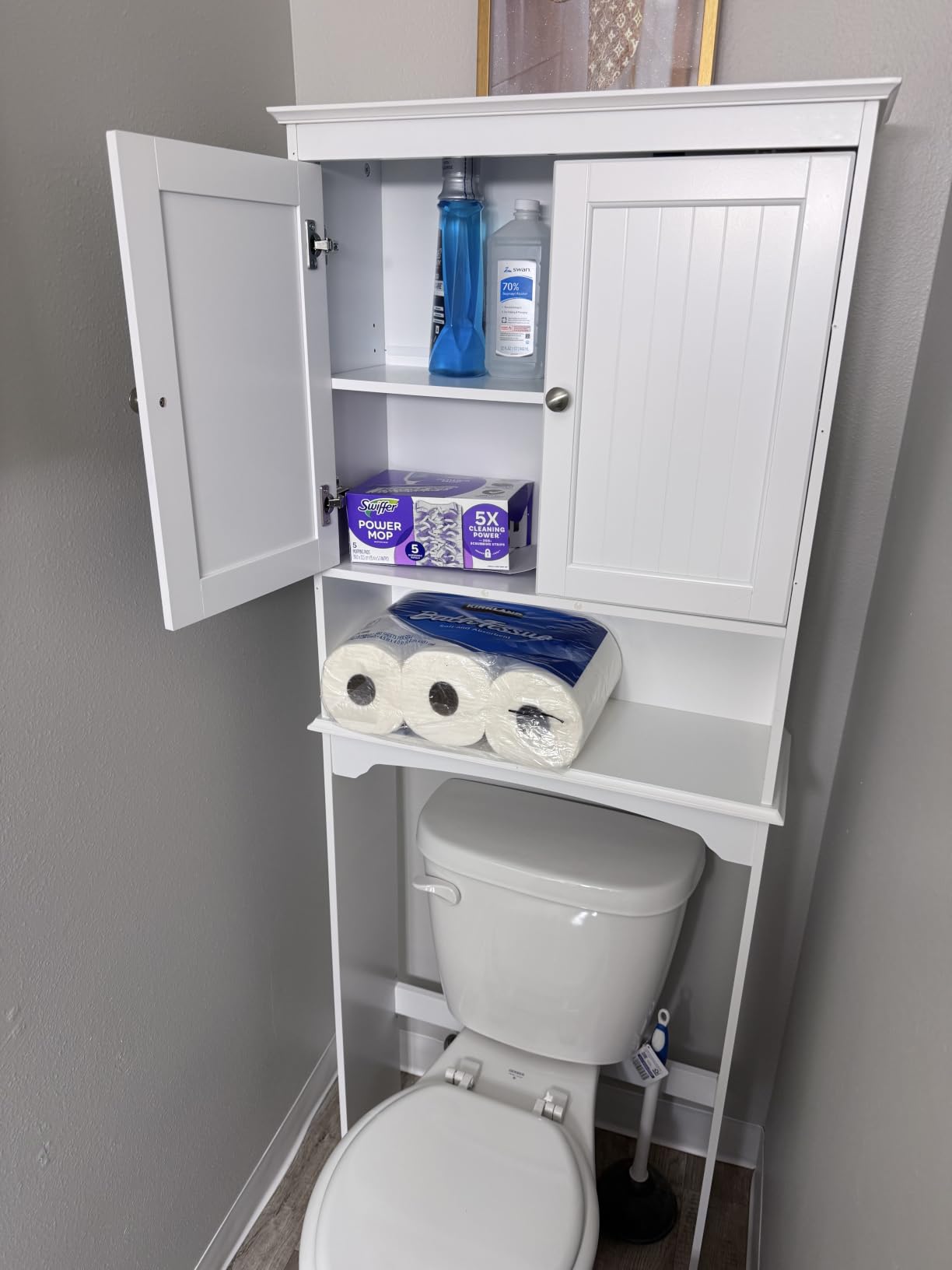 Spirich Over The Toilet Storage Cabinet with Doors, Bathroom Organizer customer photo 2