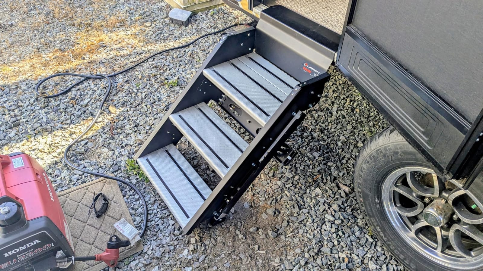Lippert Components - 791572 Solid Step Triple Step for RV and Travel Trailer Entry Doorway Black 26-inch customer photo 2