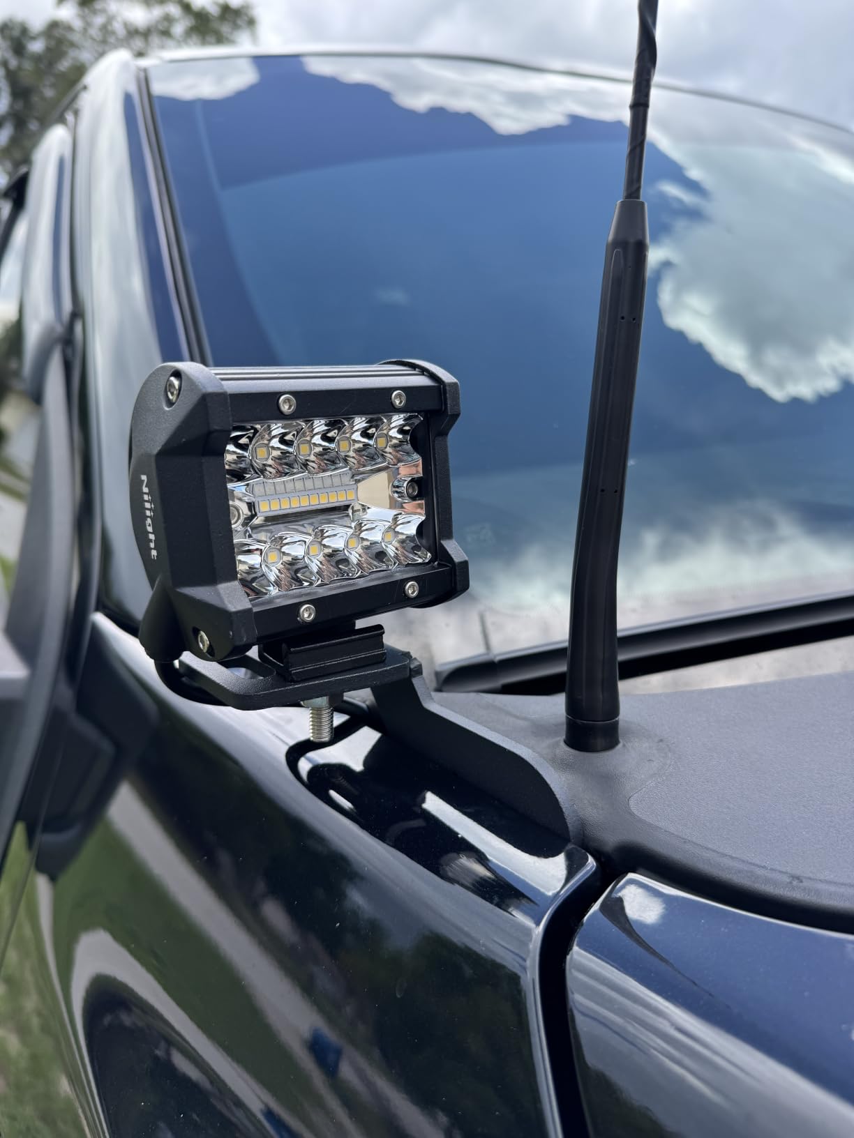 Nilight LED Light Bar 2PCS 60W 4 Inch Flood Spot Combo LED Work Light Pods Triple Row Work Driving Lamp with 12 ft Wiring Harness kit - 2 Leads customer photo 1