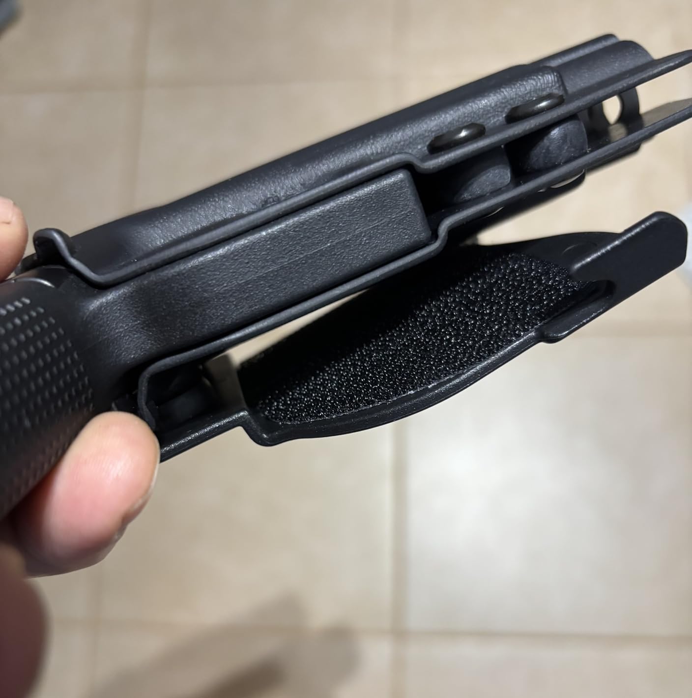 Rounded OWB Paddle Holster - Outside Waistband Carry, American Made, Concealment Express, Black Kydex, Optics Ready, Fits: customer photo 1