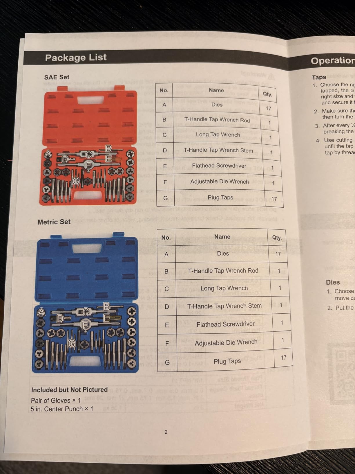 OMT Tap and Die Set, SAE and Metric Thread Repair and Cutting Kit | M3-M12 and #4-1/2 Inch, High-Carbon Chromium Steel, Internal and External Threads customer photo 2