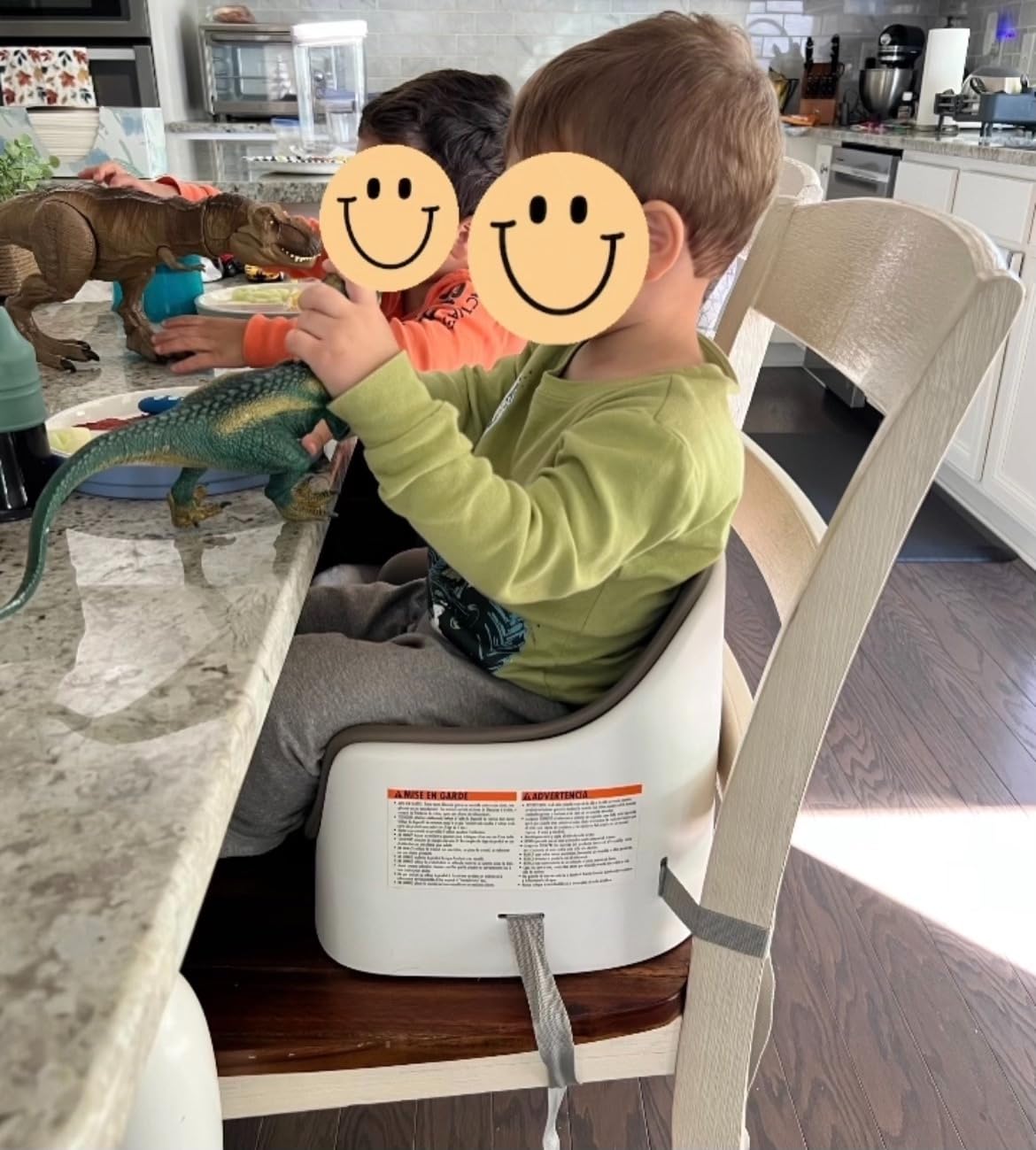 OXO Tot Nest Toddler Booster Seat for Kitchen with Removable Cushion, Gray | Portable Booster Seat With Straps, Attaches To Dining Table Chair, Removable Washable Cushion customer photo 2