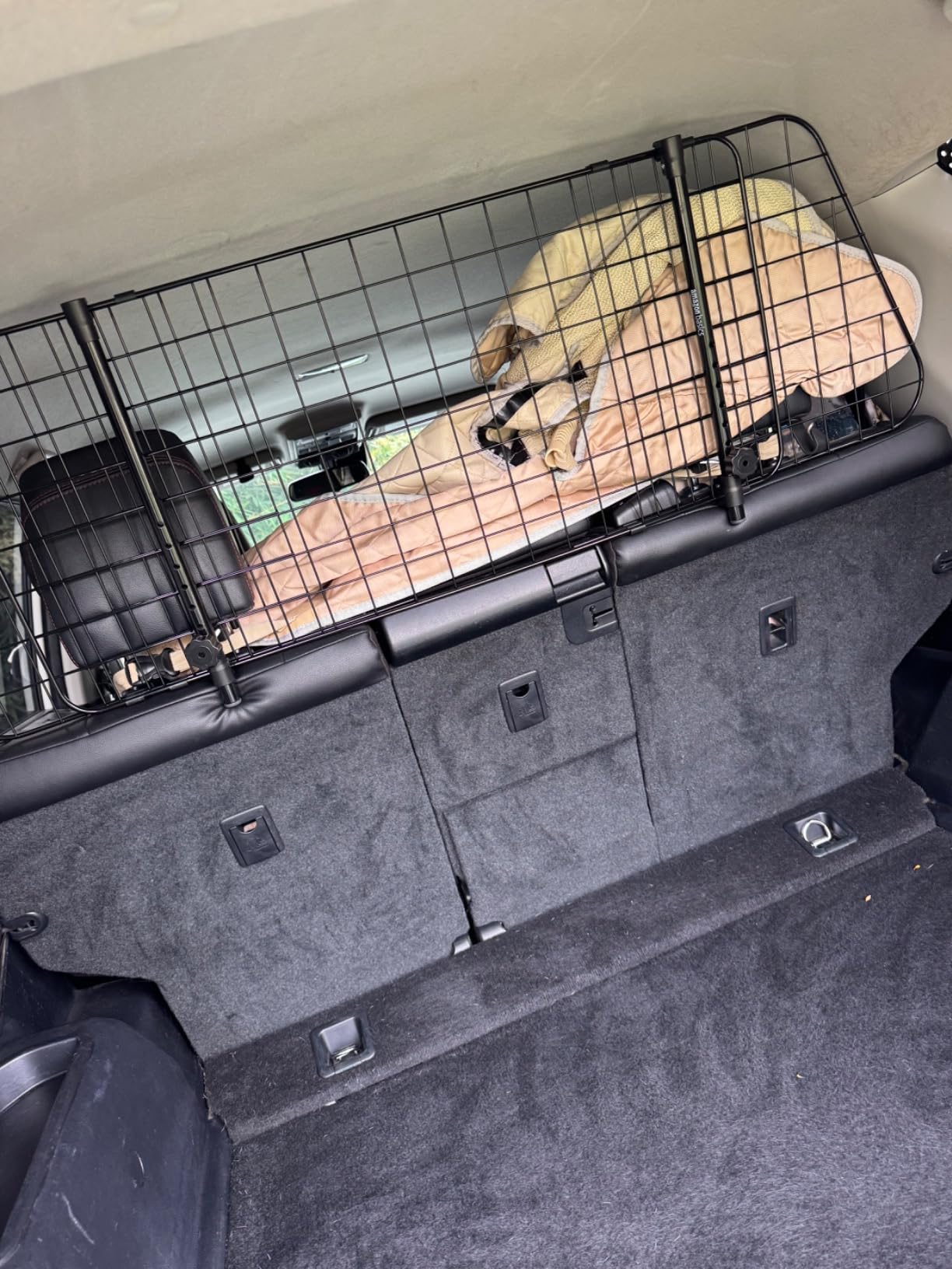 Amazon Basics Adjustable Dog Car Barrier for Vehicles, 59.72 x 5.20 x 16.46 in, Black customer photo 1