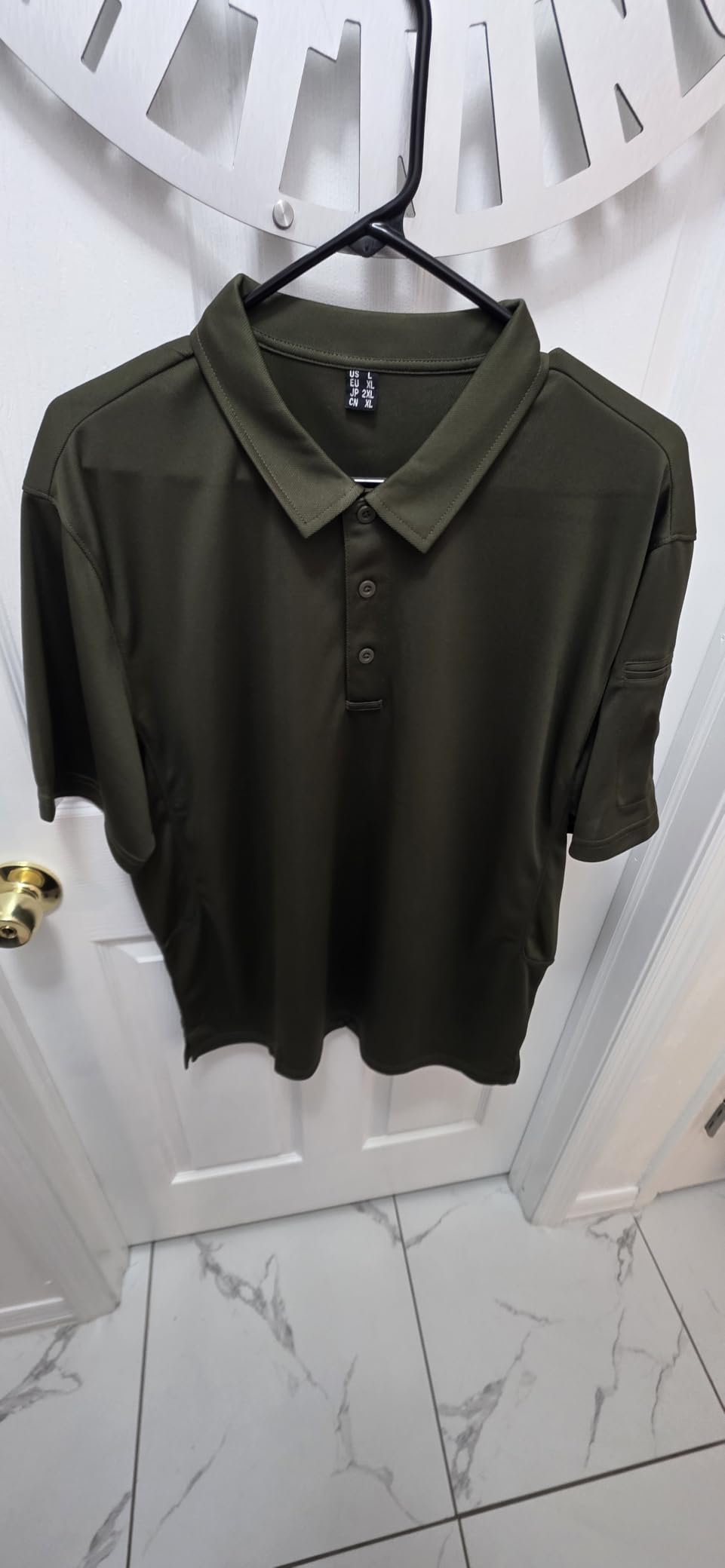 Men's Polo Shirt Quick Dry Performance Short Sleeve Tactical Shirts Pique Jersey Golf Shirt customer photo 2
