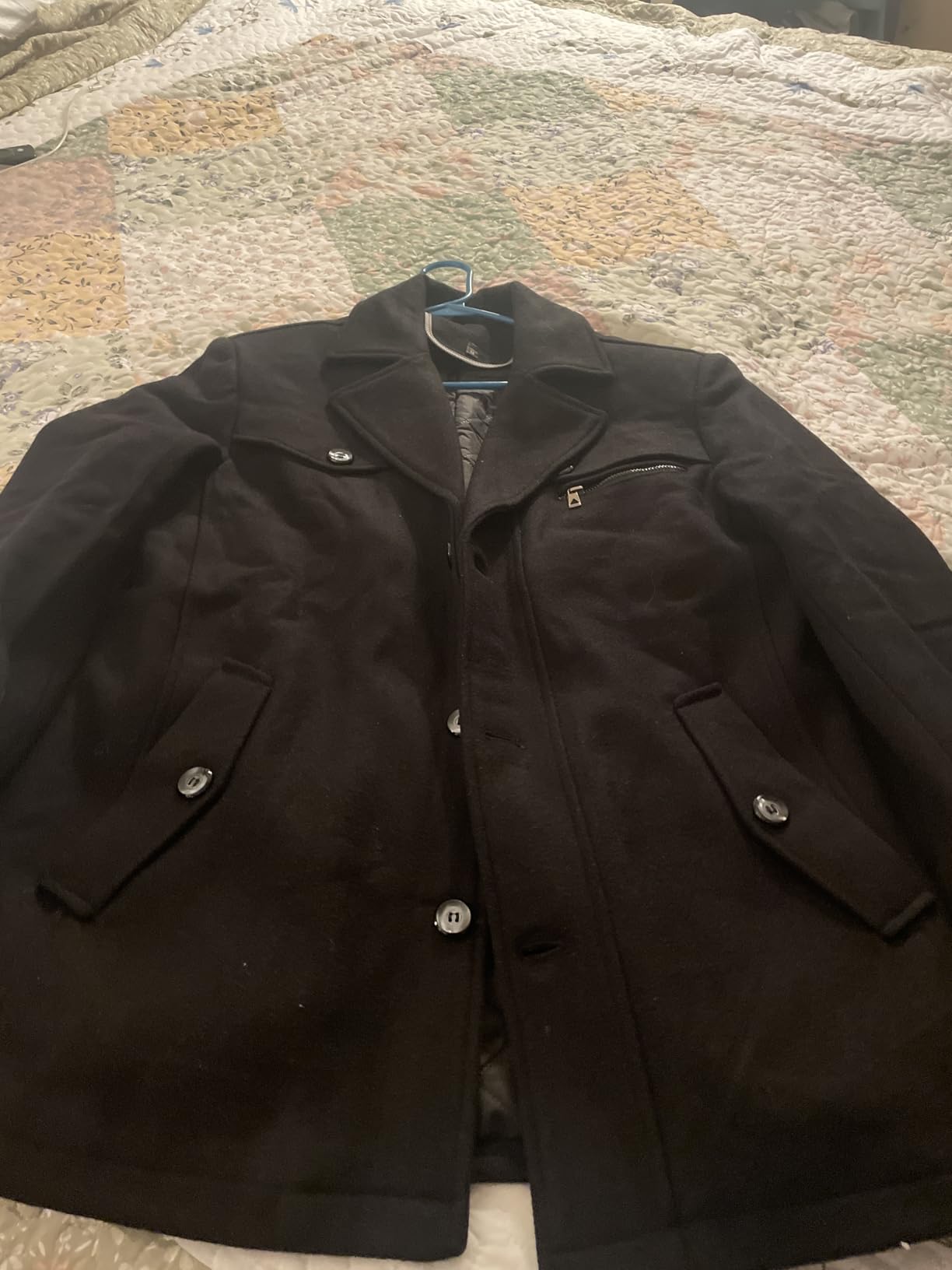 Lavnis Men's Winter Wool Coats Slim Fit Single Breasted Trench Jacket Woolen Pea Coat customer photo 2