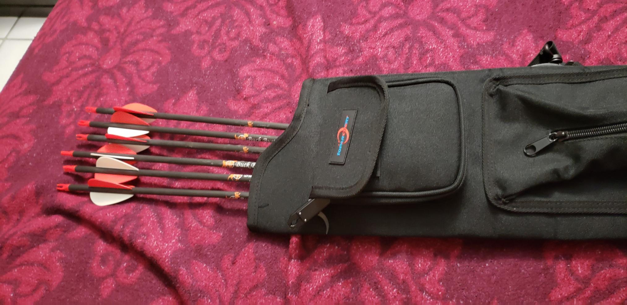 TOPARCHERY Archery Back Canvas Arrow Quiver Arrow Holder Shoulder Hanged Target Shooting Quiver for Arrows with Front Pockets customer photo 2