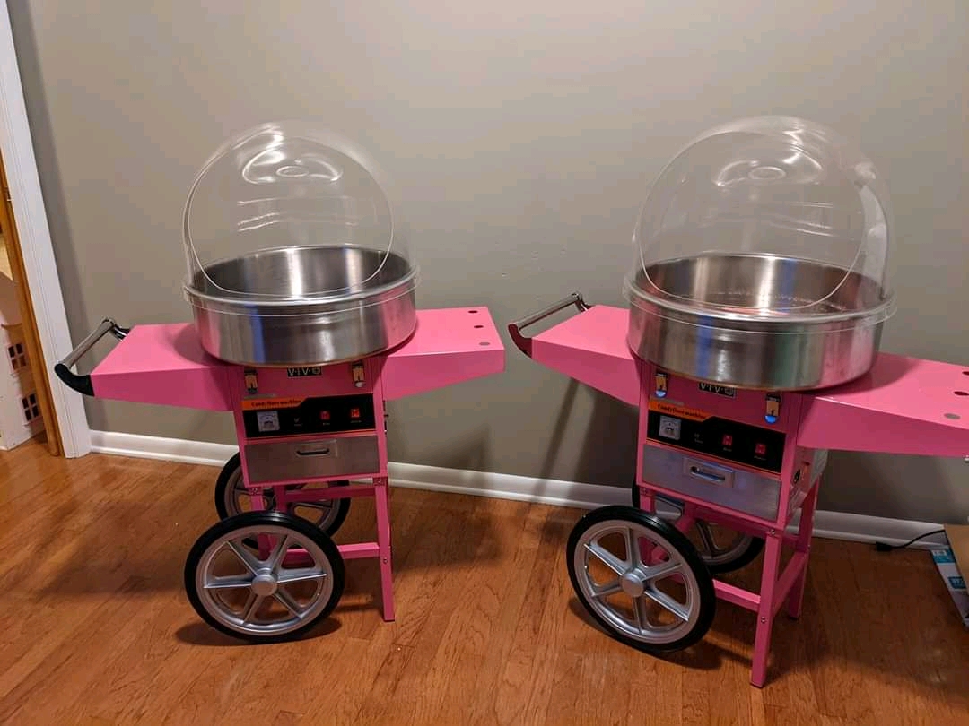 VIVO Pink 1030W Mobile Electric Cotton Candy Machine Cart, CANDY-KIT-2 | Rolling Candy Floss Maker, 20 in Stainless Steel Bowl, Bubble Shield Cover, Sugar Scoop, Drawer, Home or Commercial Use customer photo 2