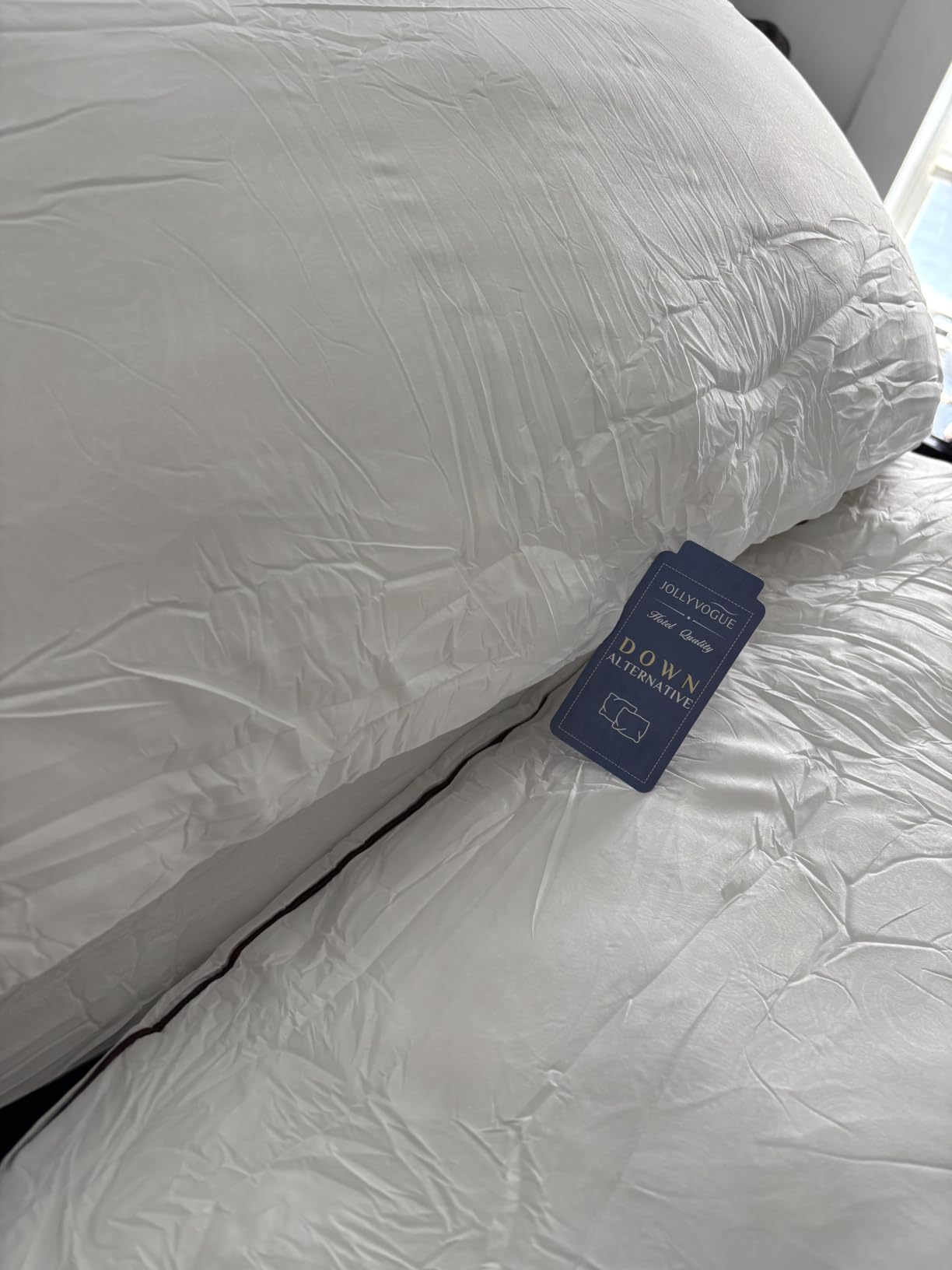 JOLLYVOGUE King Pillows 2 Pack, Cooling and Firm King Size Pillows with Oeko-Tex Certified Down Alternative Filling for Side, Back, and Stomach Sleepers, Hotel Collection customer photo 2